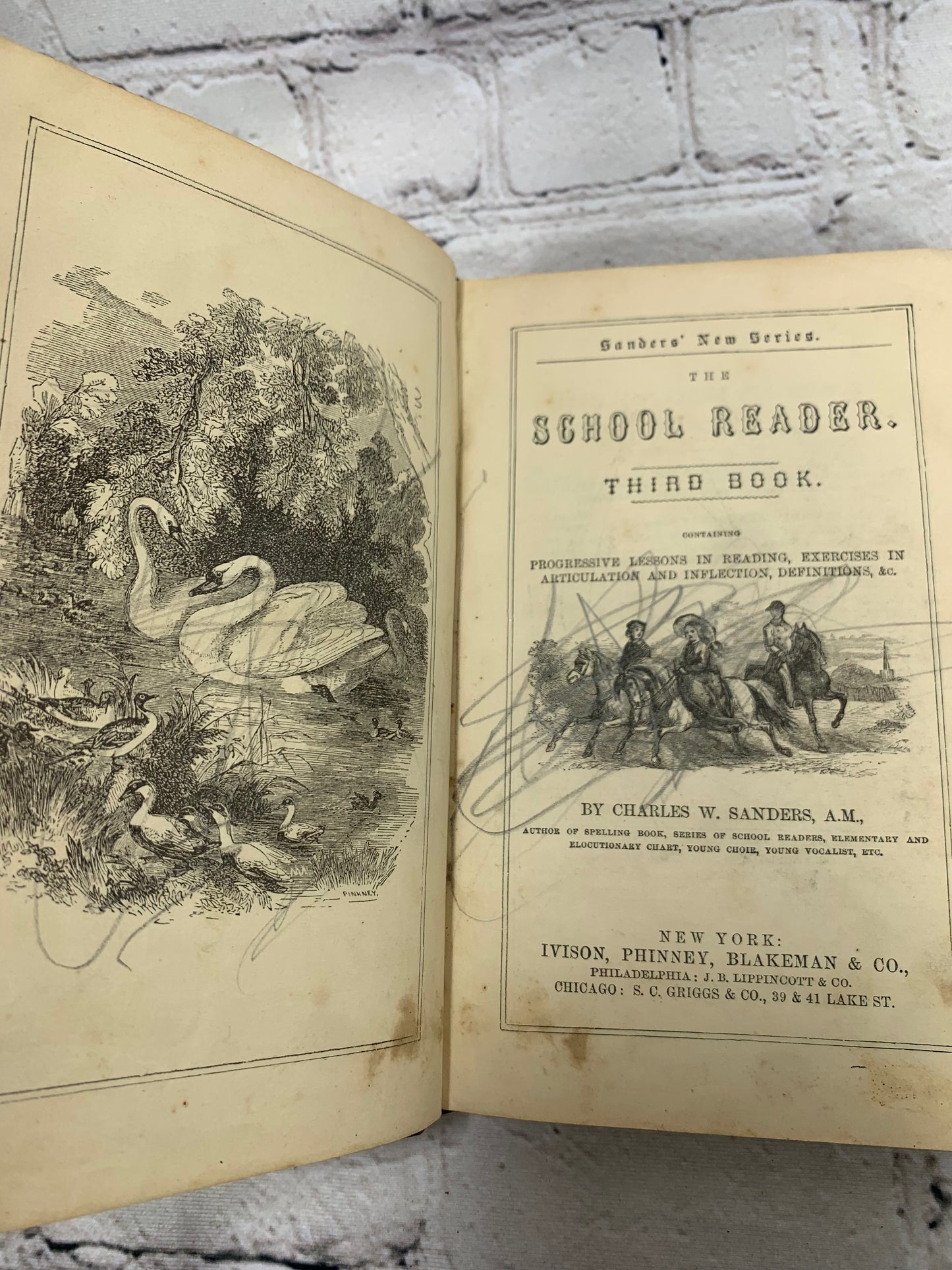 Sanders New Third Reader by Charles Sanders Series Of School Readers [1860]