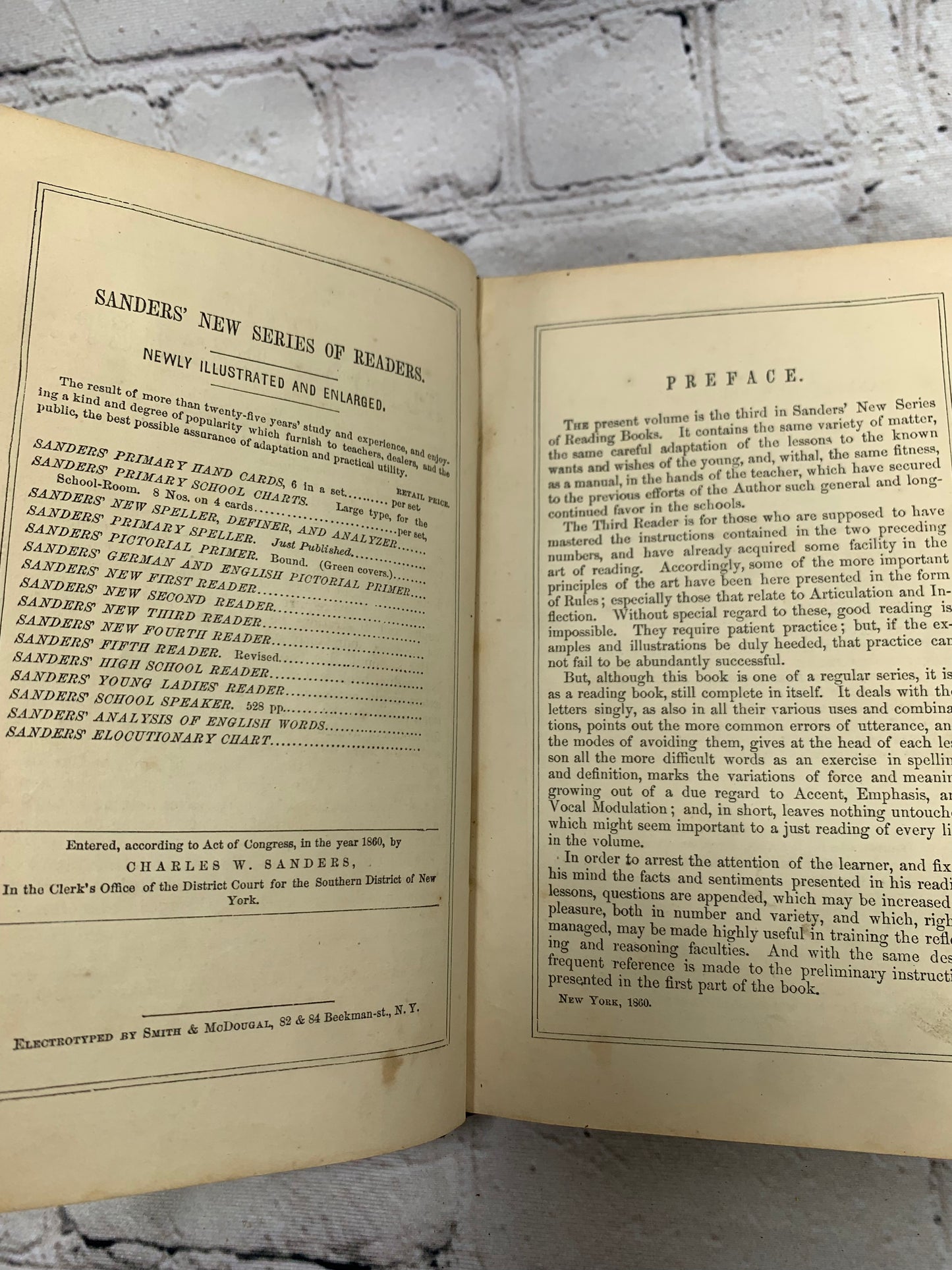 Sanders New Third Reader by Charles Sanders Series Of School Readers [1860]