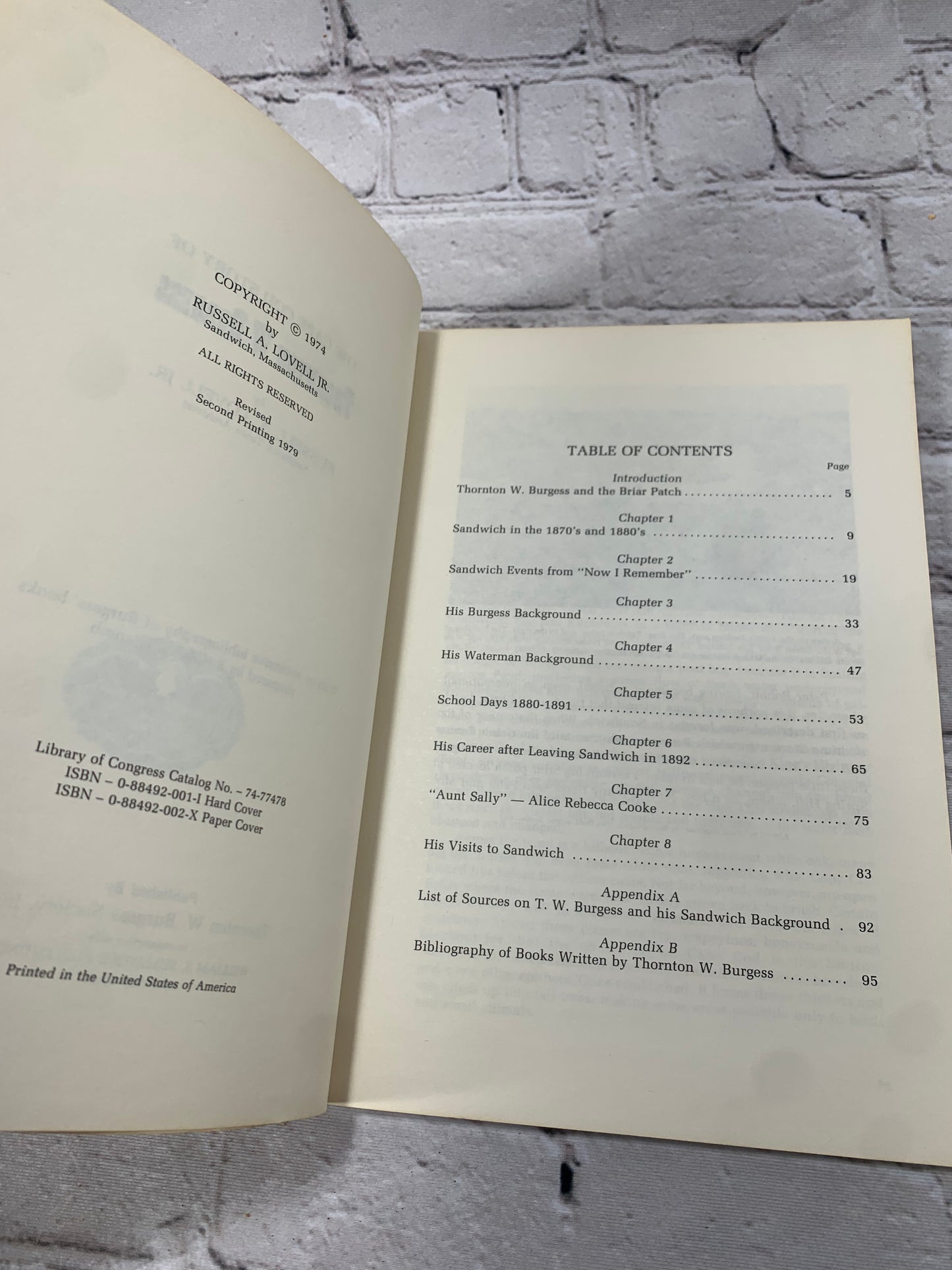 The Cape Cod Story of Thornton W. Burgess Russell A Lovell Jr. [2nd Print · 1979]