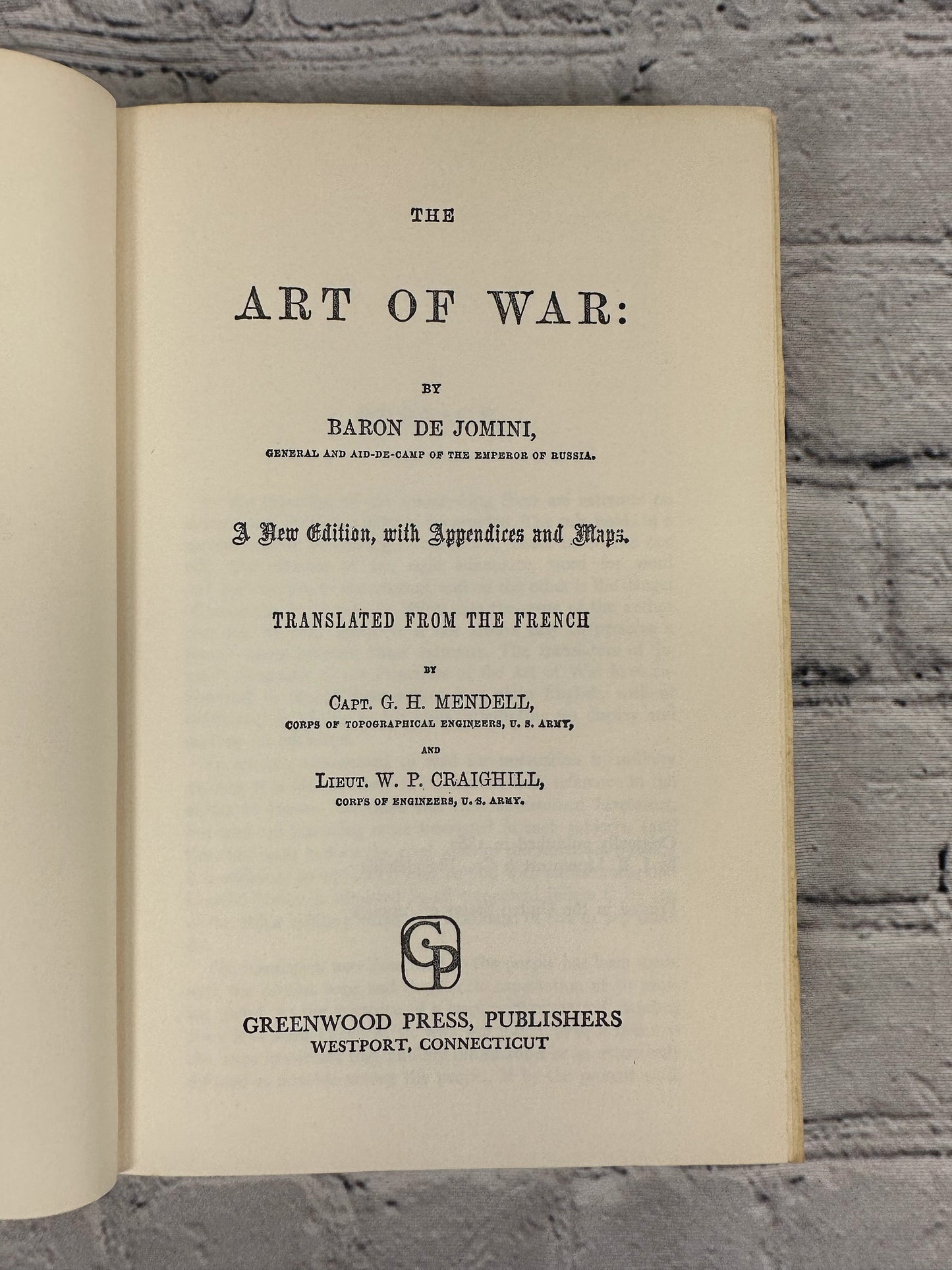 The Art of War West by Baron De Jomini [Book Club Edition]