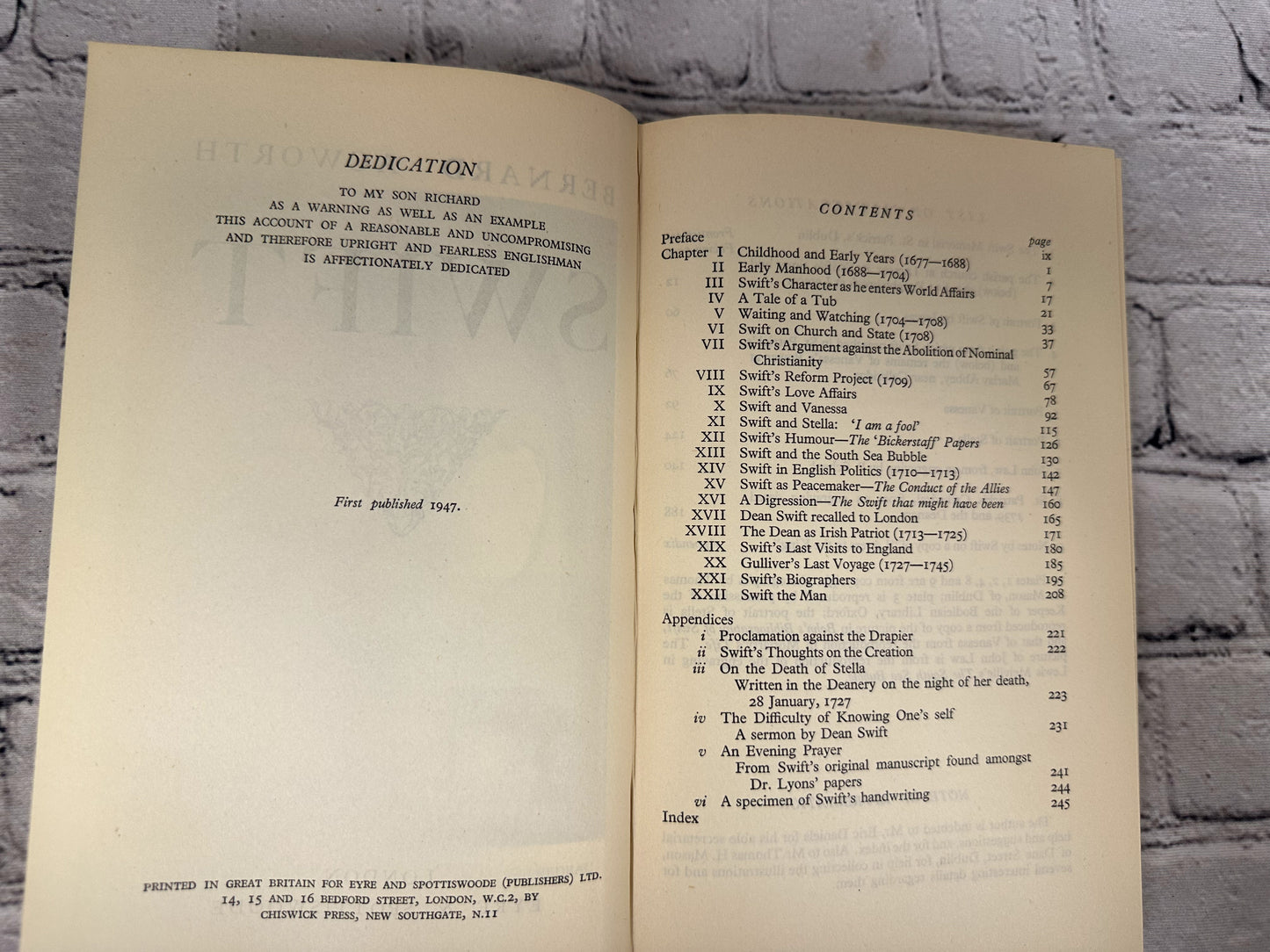 Swift: A Study by Bernard Acworth [1947 · 1st Edition]