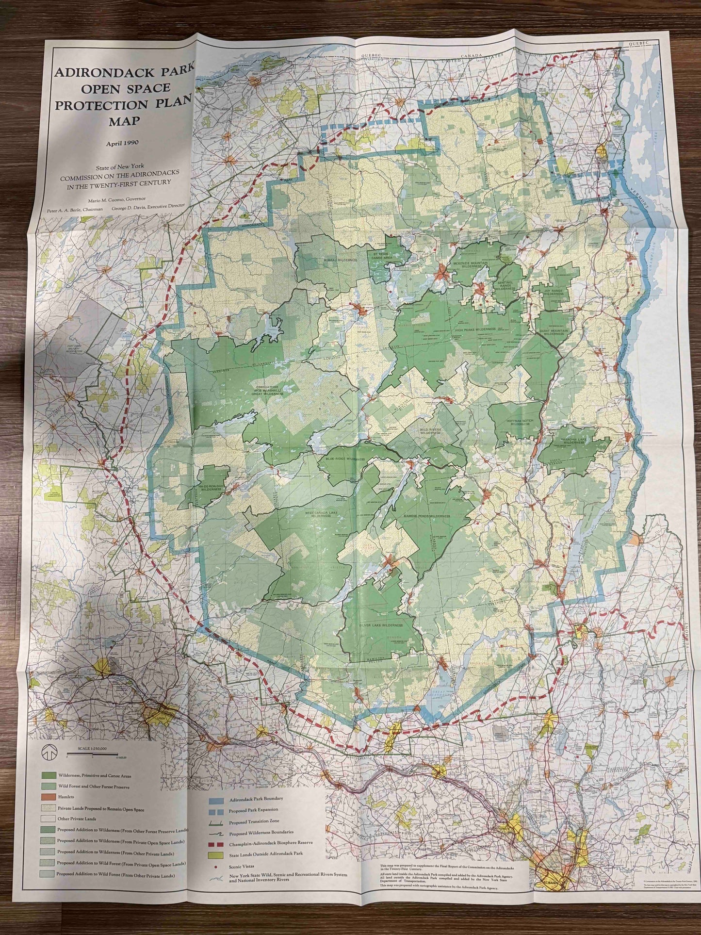 The Adirondack Park in the Twenty First Century w/ Protection Plan Map