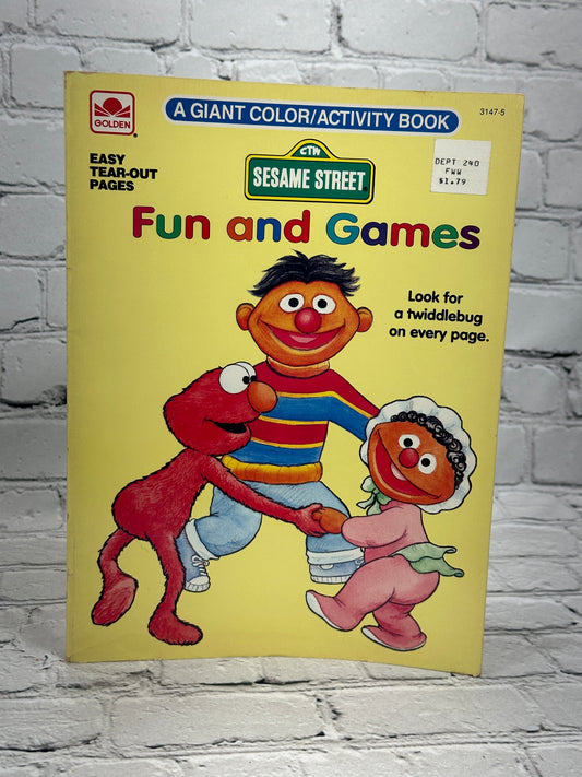 Golden A Giant Coloring Book Sesame Street Fun and Games  by Anne Duax [1991]