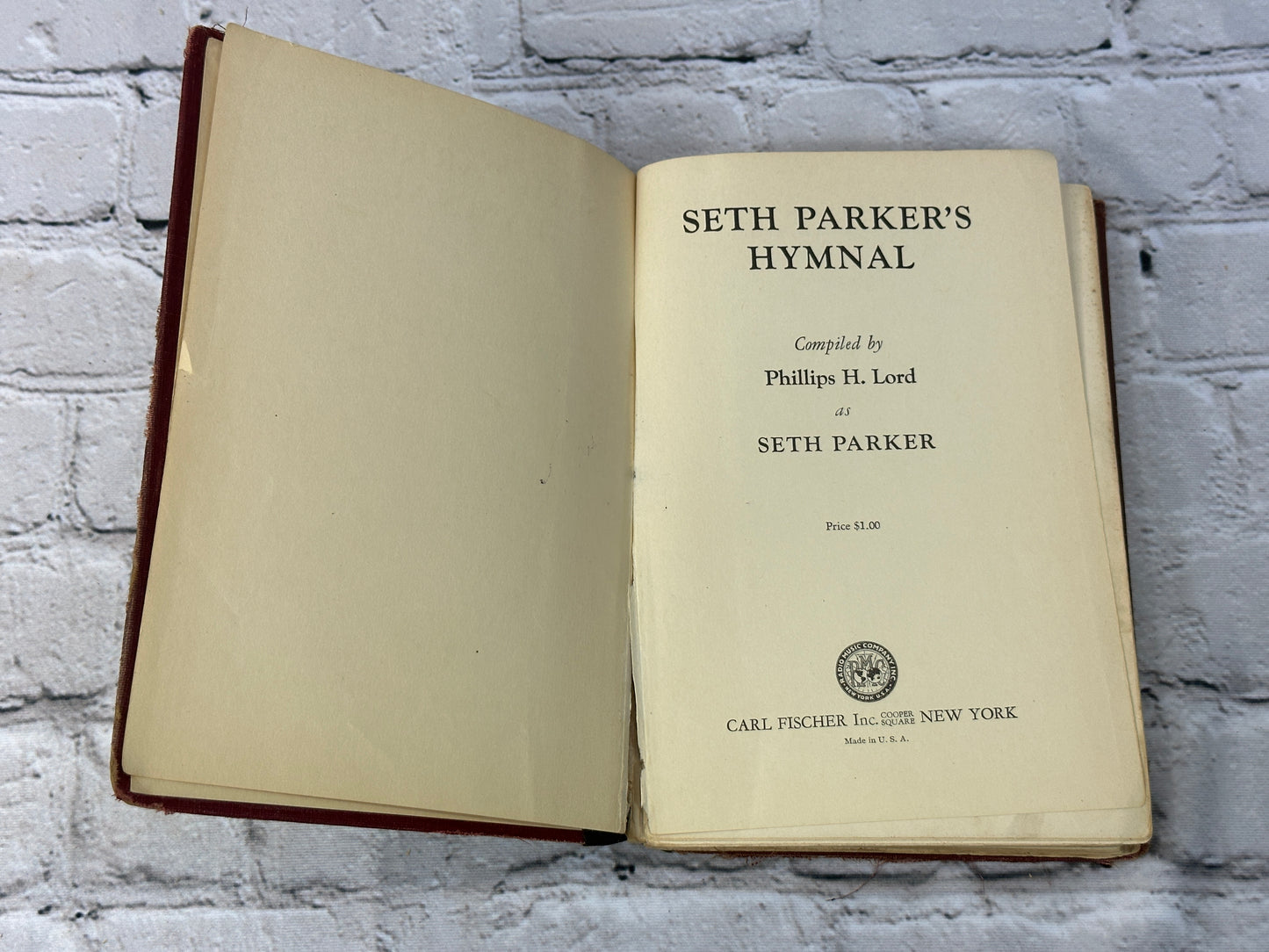 Seth Parker's Hymnal compiled by Phillips H Lord [1930]