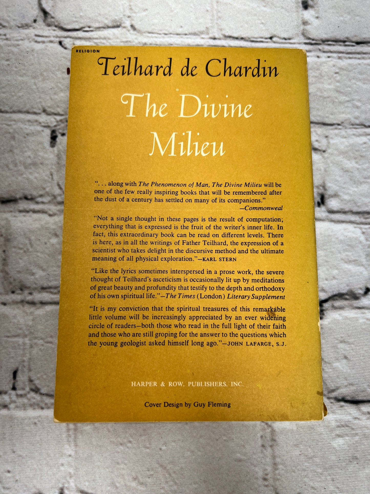 The Divine Milieu by Teilhard de Chardin [1965 · 1st Harper Torch Edition]