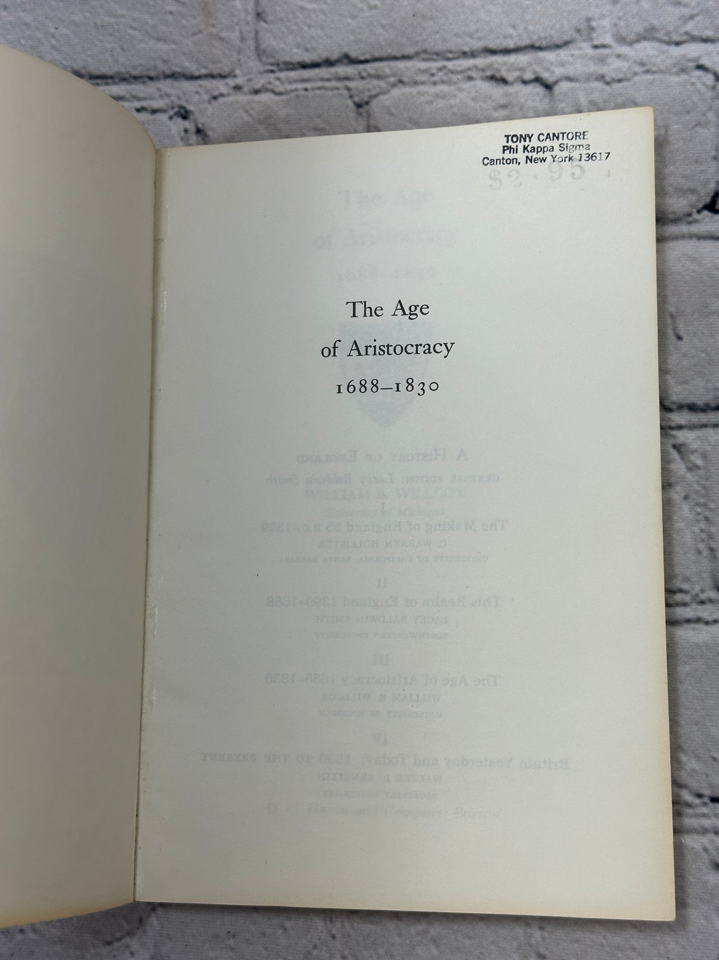 A History of England by general editor Lacey Baldwin Smith [4 Volume Set · 1966]