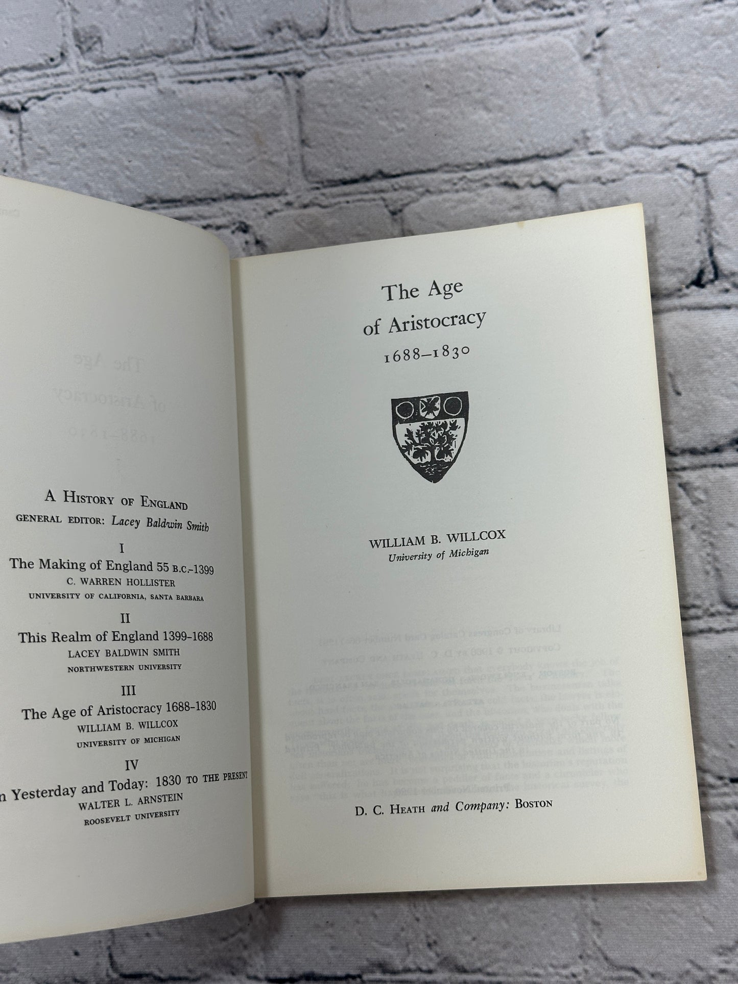 A History of England by general editor Lacey Baldwin Smith [4 Volume Set · 1966]