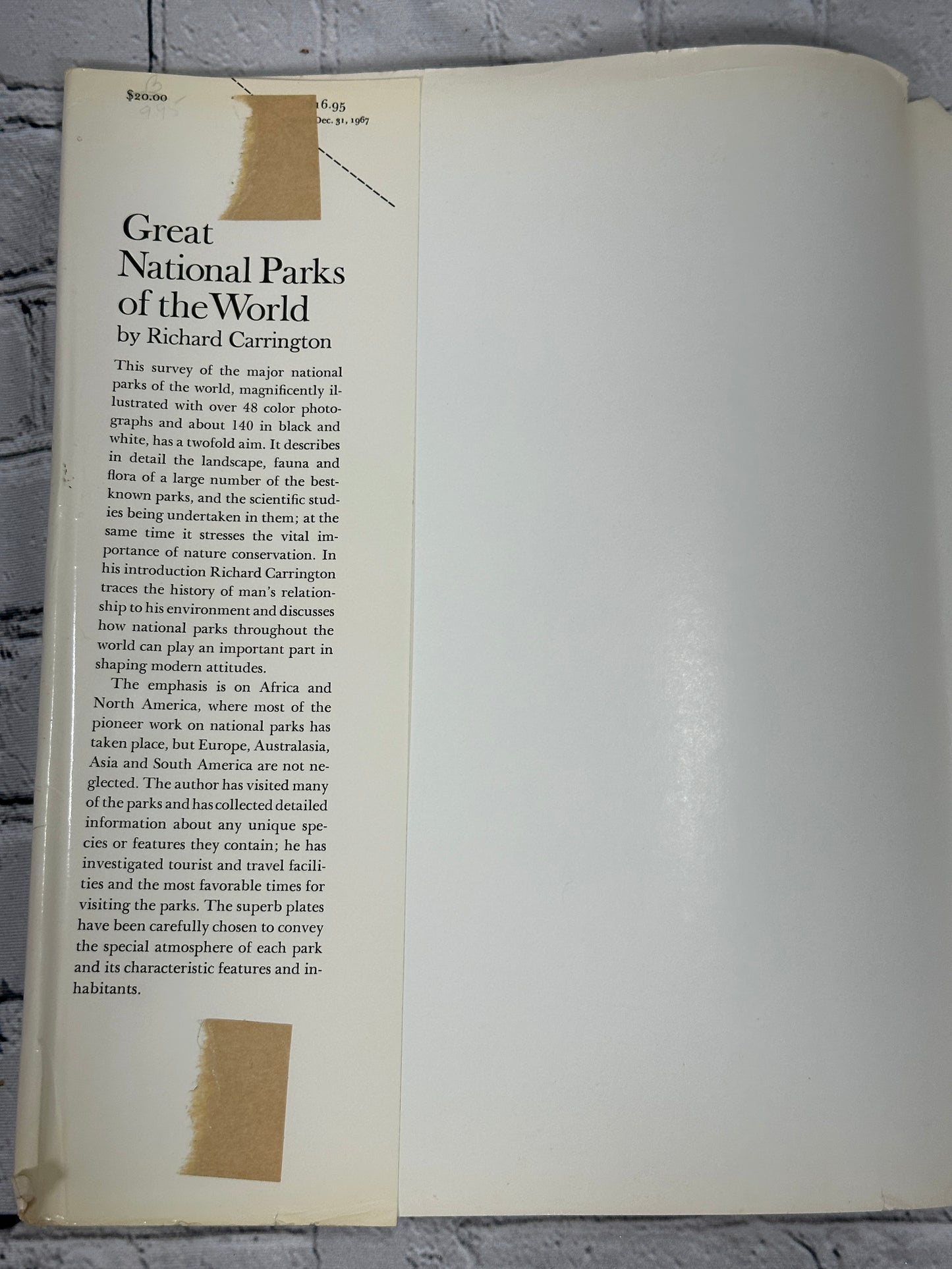 Great National Parks of the World By Richard Carrington [1st Ed · 1st P · 1967]