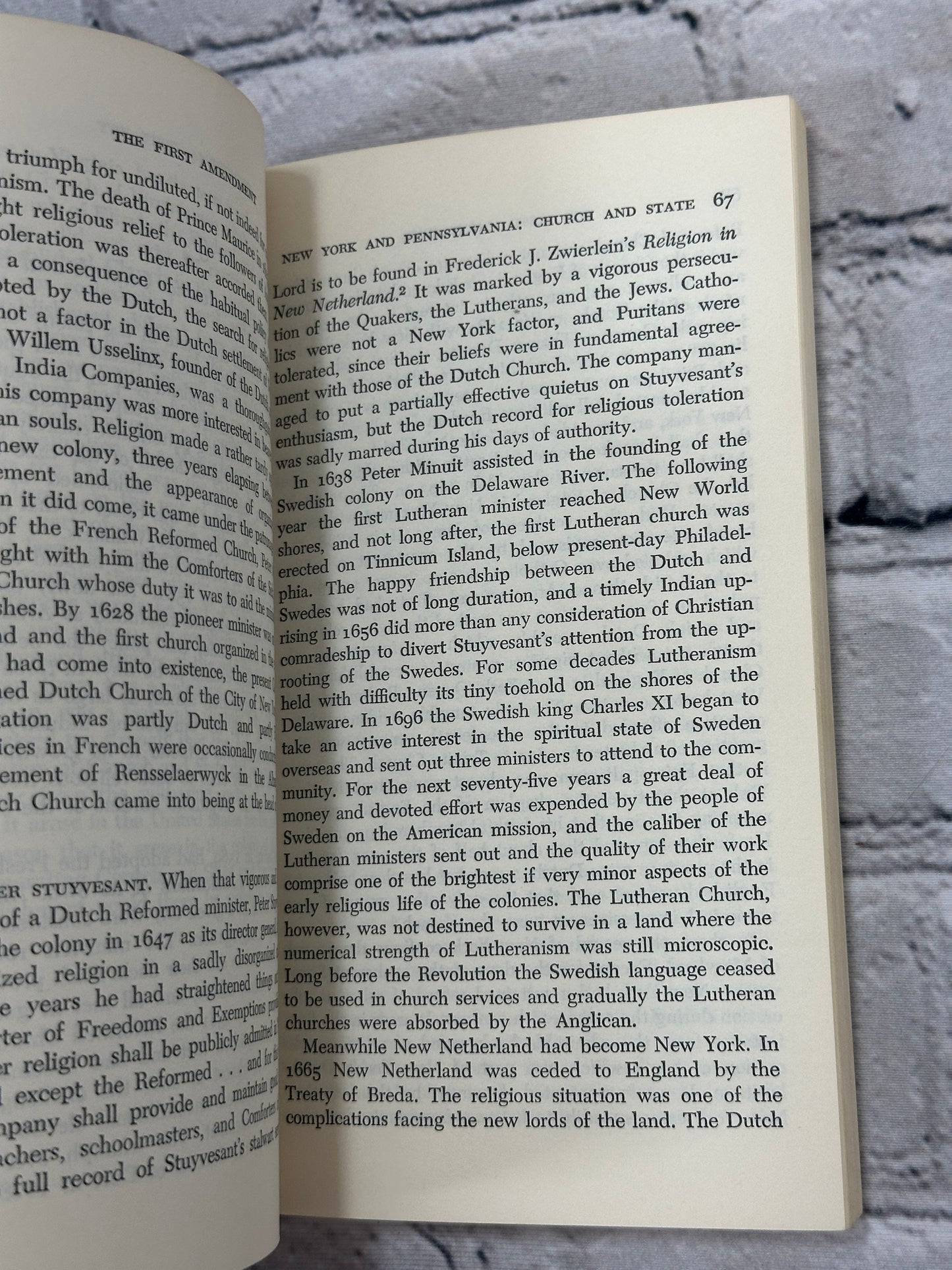 The First Amendment: Religious Freedom in America by William H. Marnell [1966]