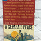 A Seperate Peace by John Knowles [4th DELL Printing · 1963]