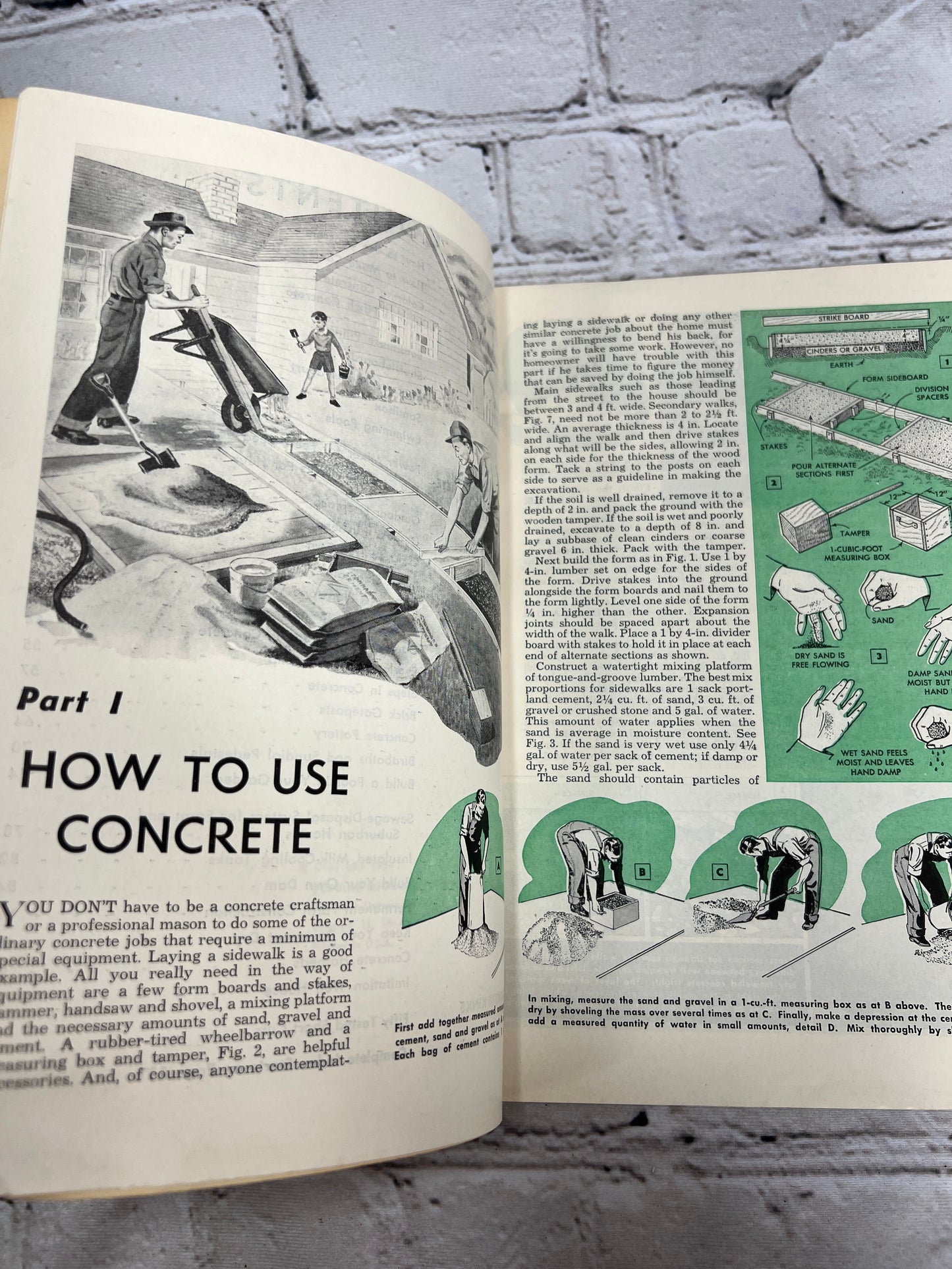 Popular Mechanics What To Make With Concrete Manual for Home Farm & Garden [1951]