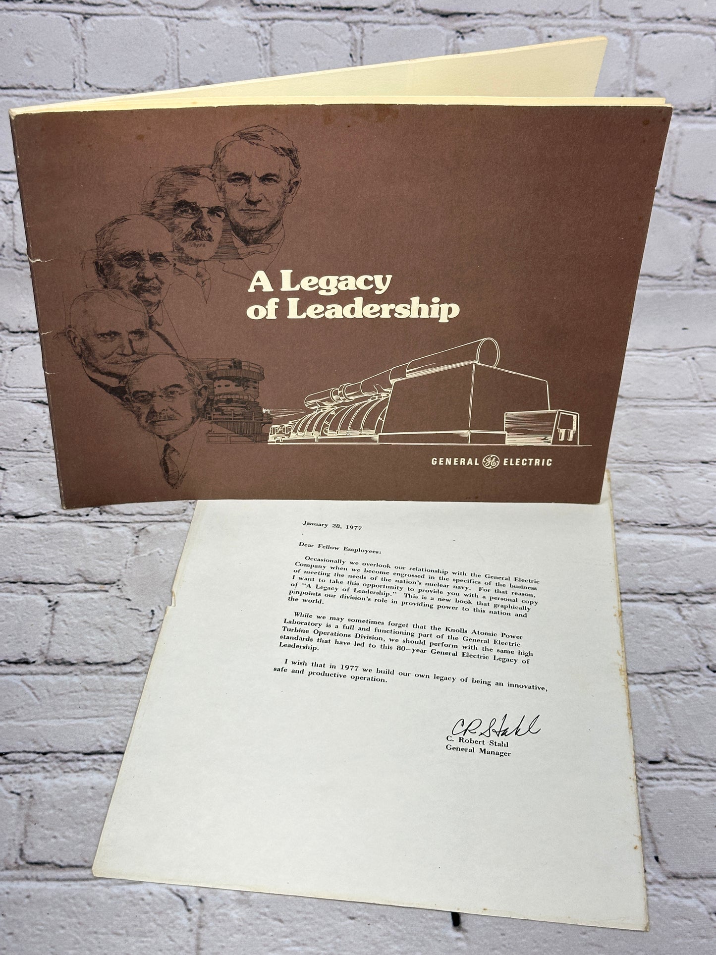 A Legacy of Leadership & C. Robert Stahl Letter [General Electric · 1977]