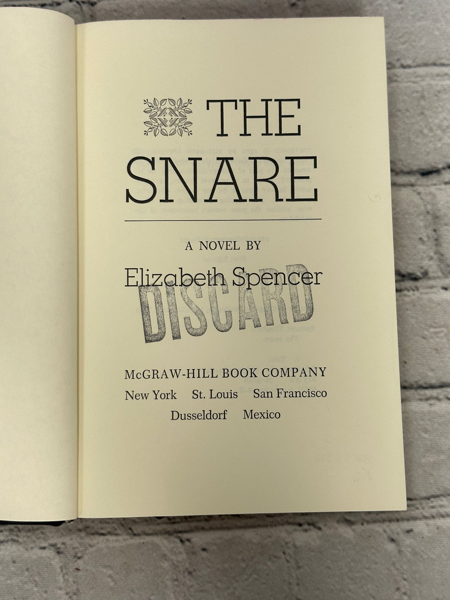 The Snare by Elizabeth Spencer (1972 · 1st Ed)