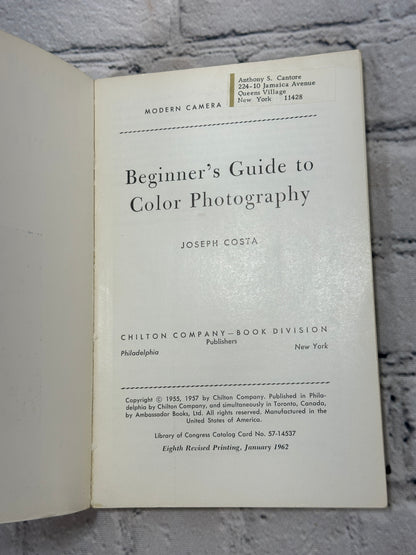 Beginner's Guide To Color Photography by Joe Costa [Modern Camera Guide [1962]