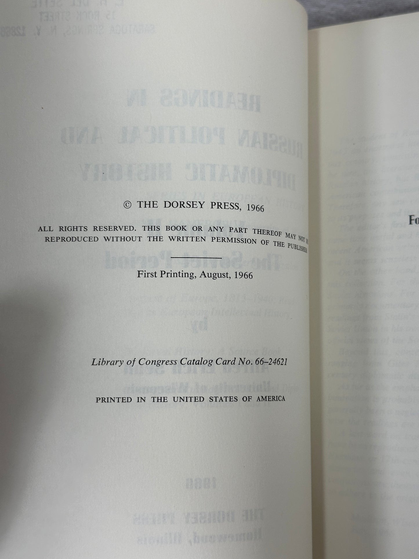 Readings in Russian Political and Diplomatic History: The Soviet Period [Vol.2]