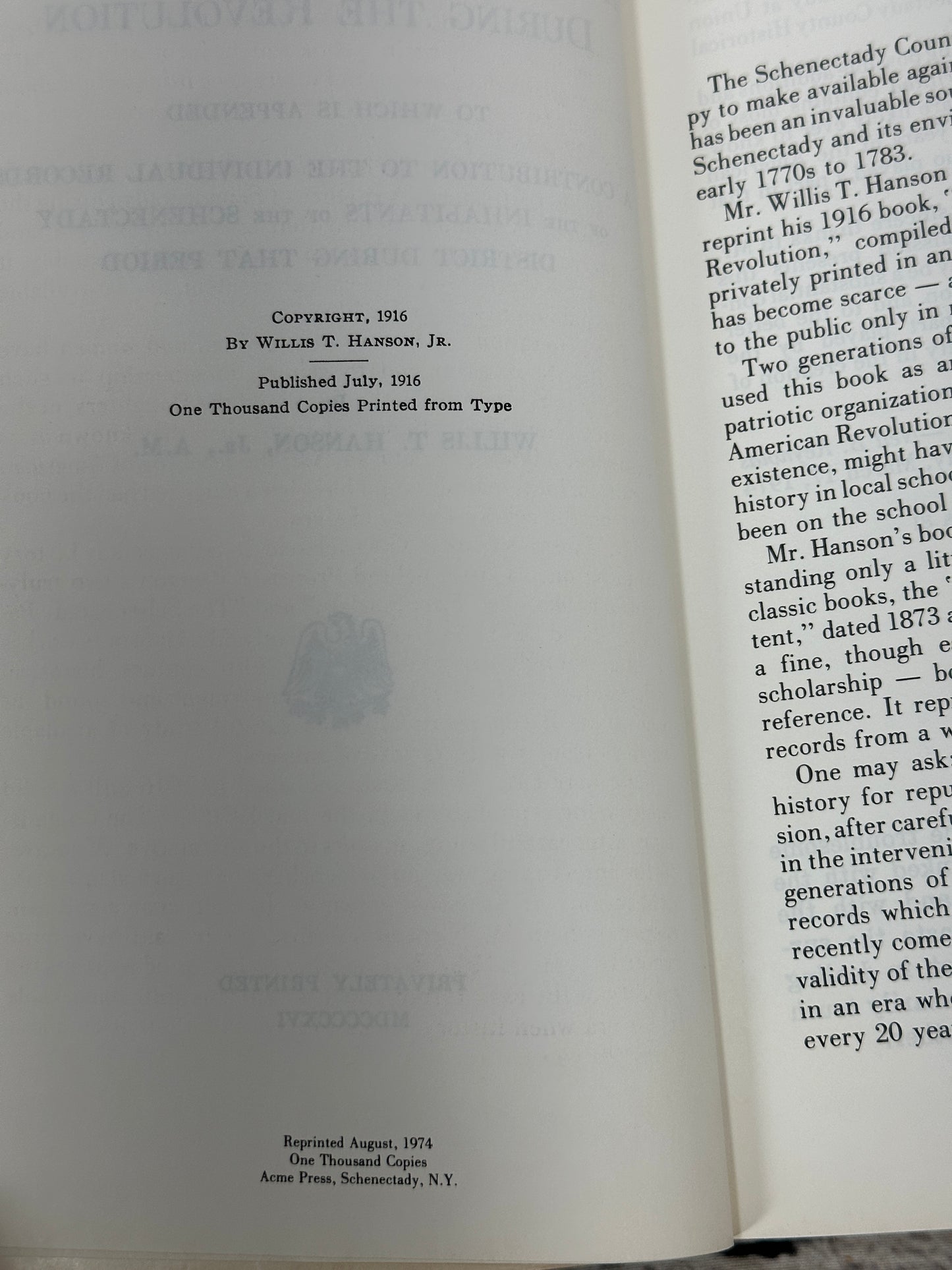 A History of Schenectady During the Revolution by Willis T. Hanson, Jr. (1916)