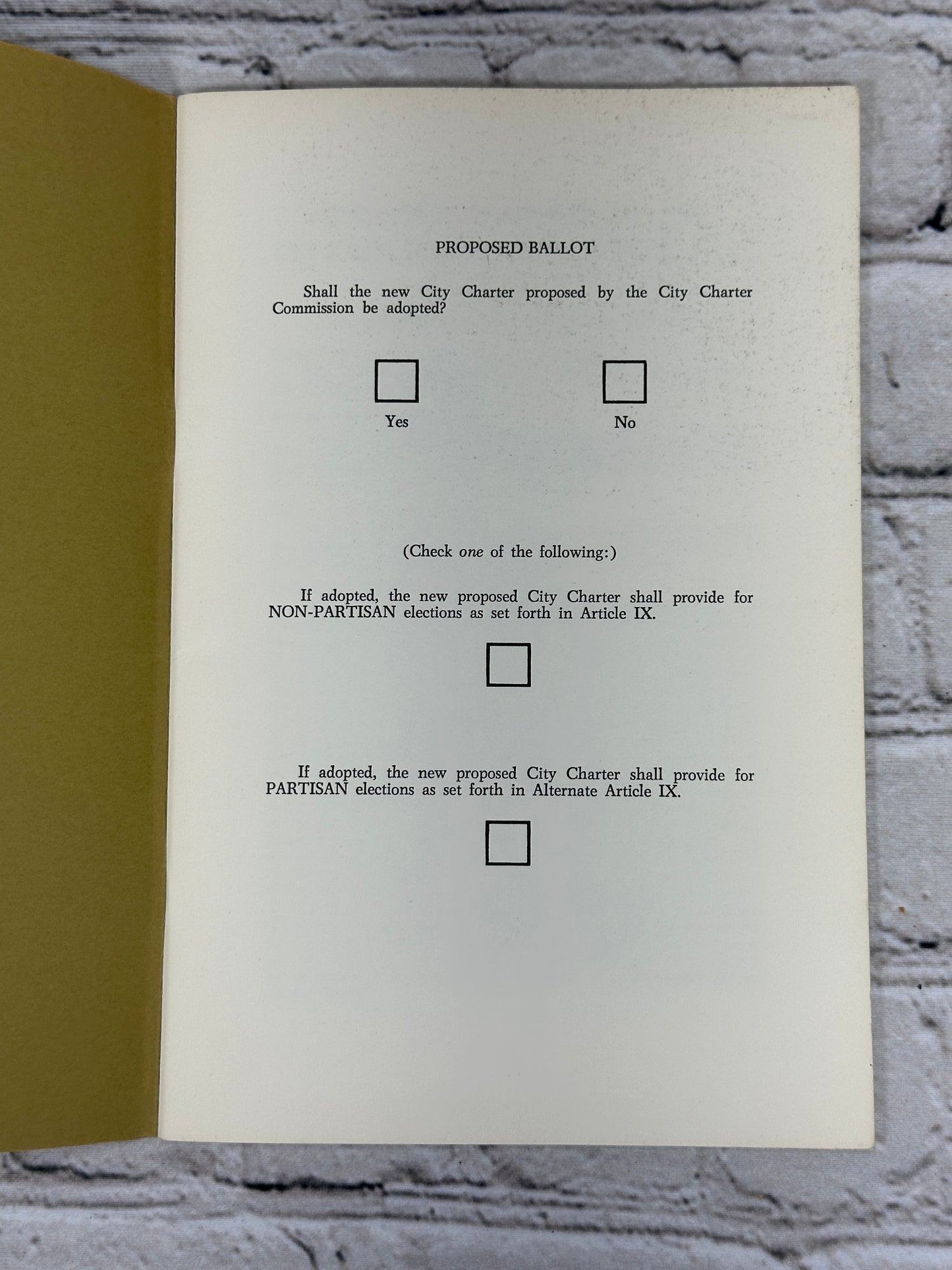 Proposed Charter: Saratoga Springs New York [Special Election ‚ May 21, 1968]