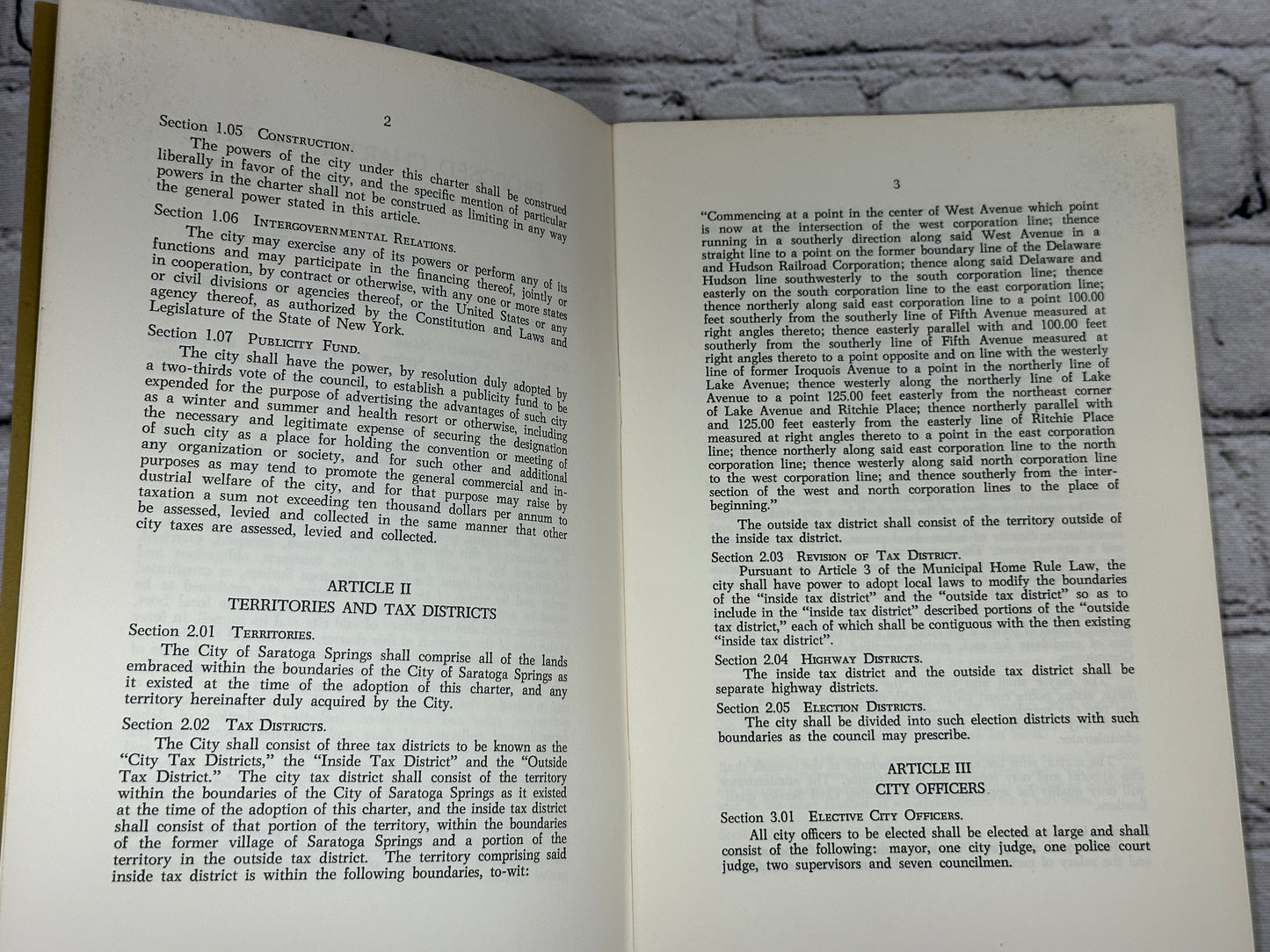 Proposed Charter: Saratoga Springs New York [Special Election ‚ May 21, 1968]