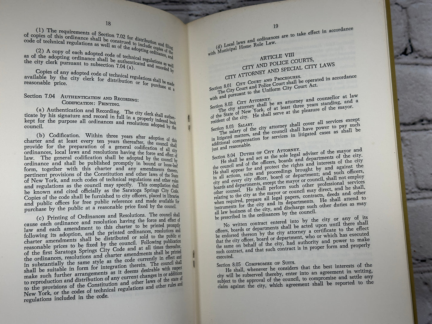 Proposed Charter: Saratoga Springs New York [Special Election ‚ May 21, 1968]