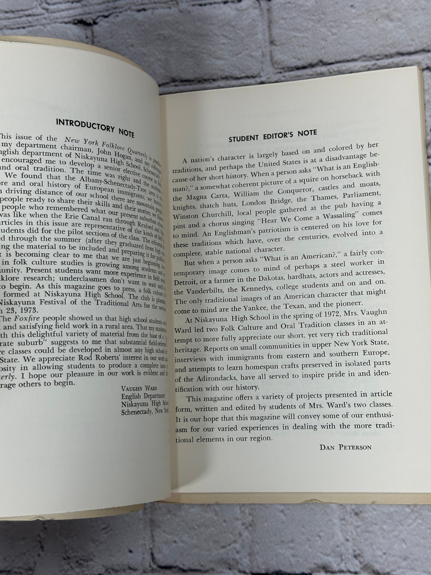 New York Folklore Quarterly [Niskayuna High School Edition · December 1972]