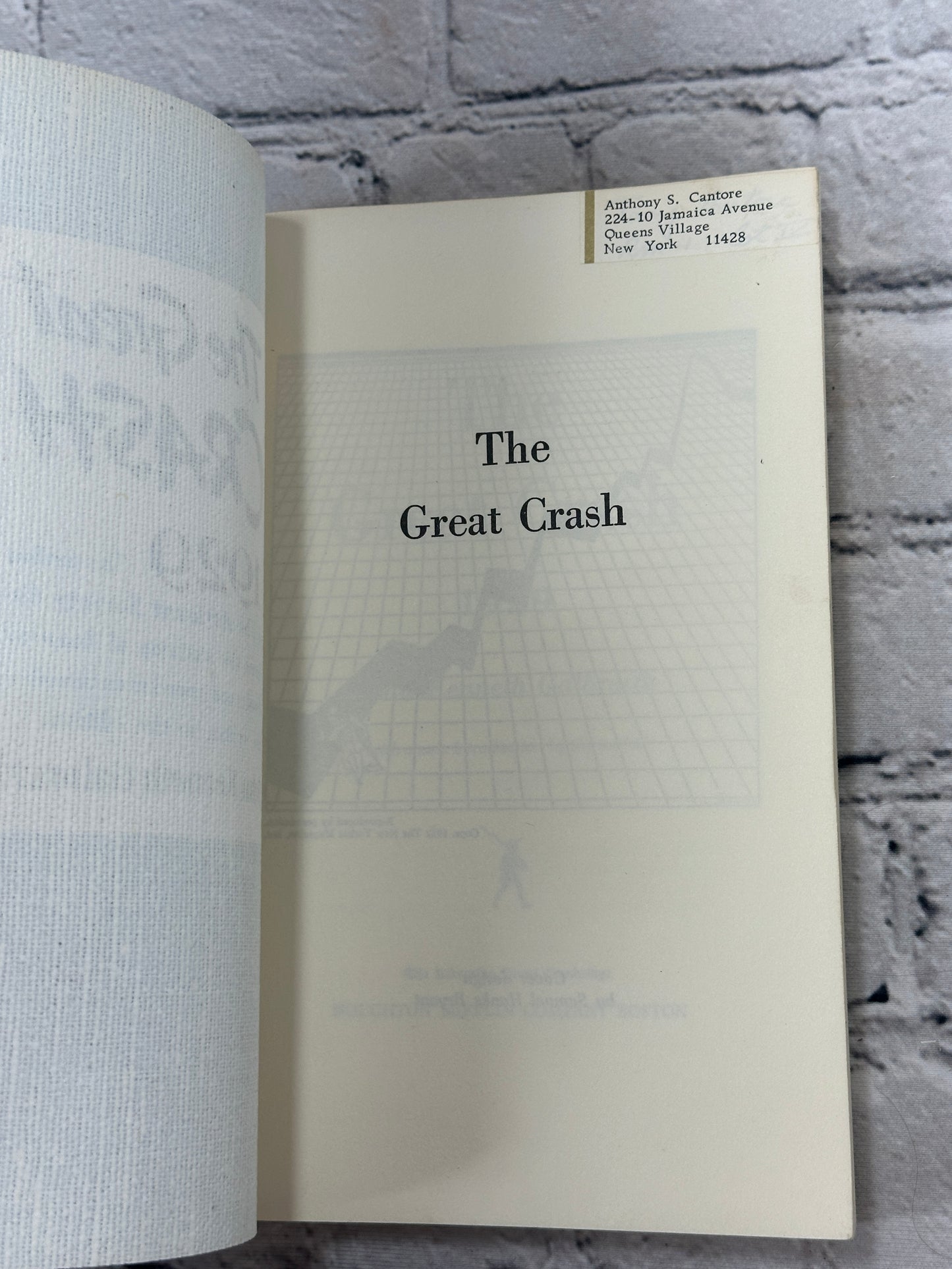 The Great Crash 1929 by John Kenneth Galbraith [Sentry Edition · 1961]