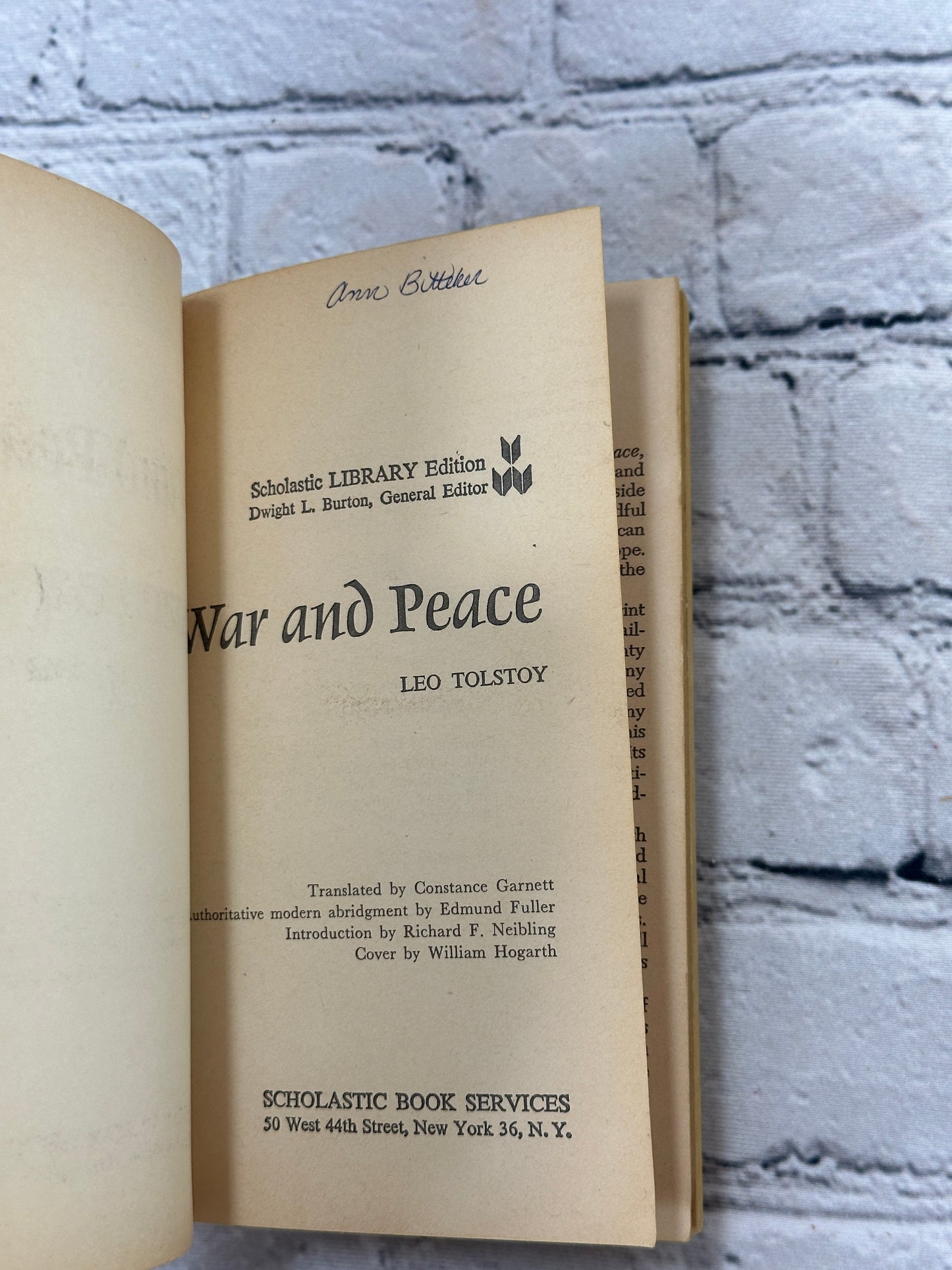 War And Peace By Leo Tolstoy [Scholastic Library · 1963]