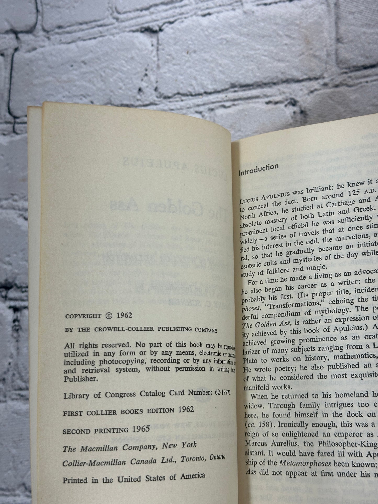 The Golden Ass  by Lucius Apuleius [1965]
