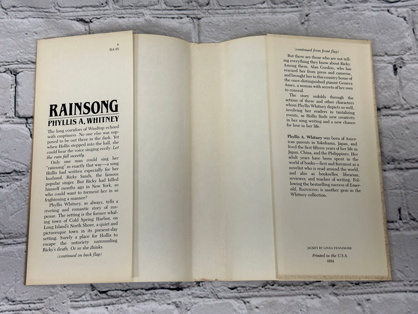 Rainsong By Phyllis Whitney [1984 · First Edition]