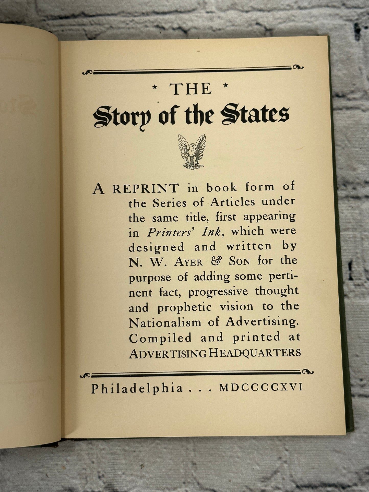 The Story of the States by N.W. Ayer and Son [1916]