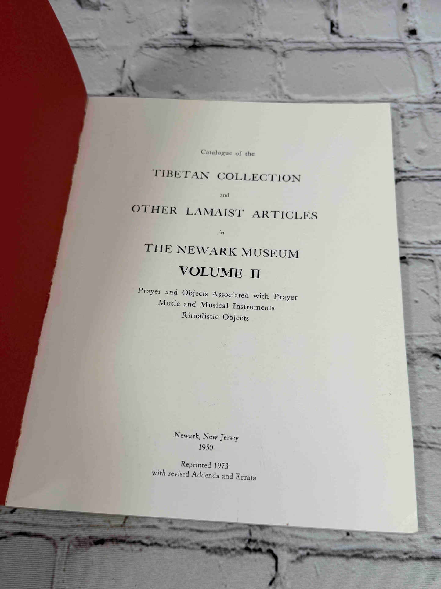 Catalogue of the Newark Museum Tibetan Collection (Volumes 1 - 3)
