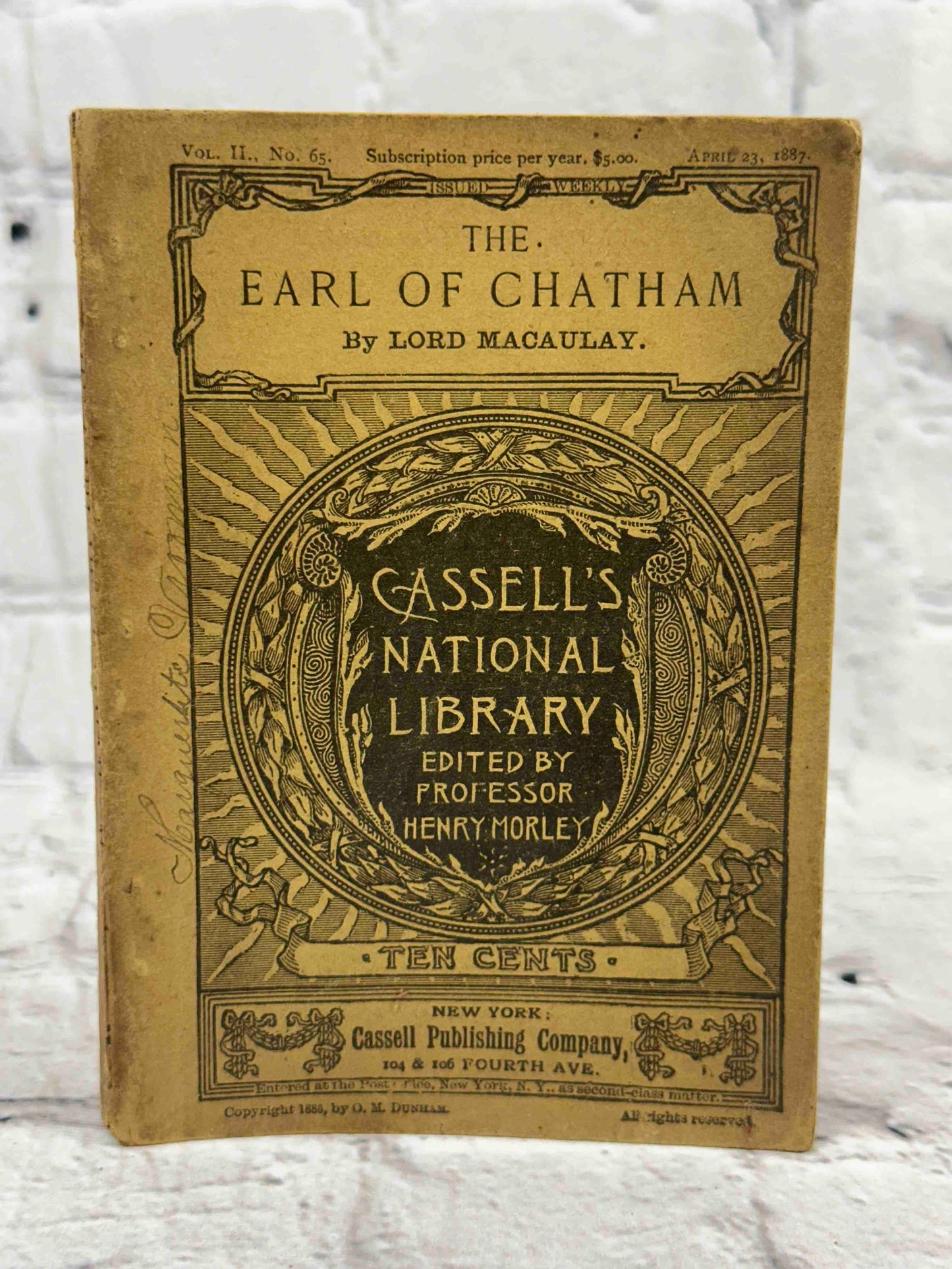 The Earl of Chatham (Cassell's National Libary)