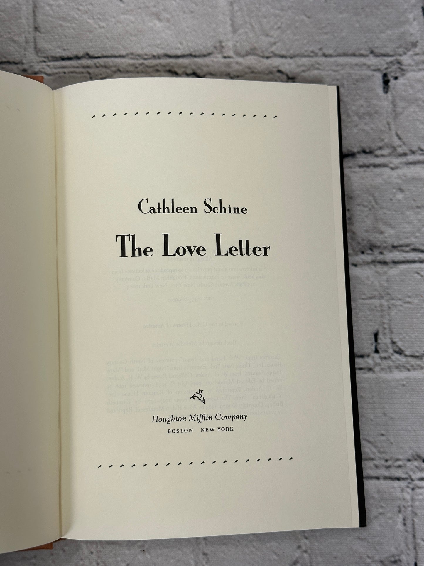 The Love Letter by Cathleen Schine [1995]