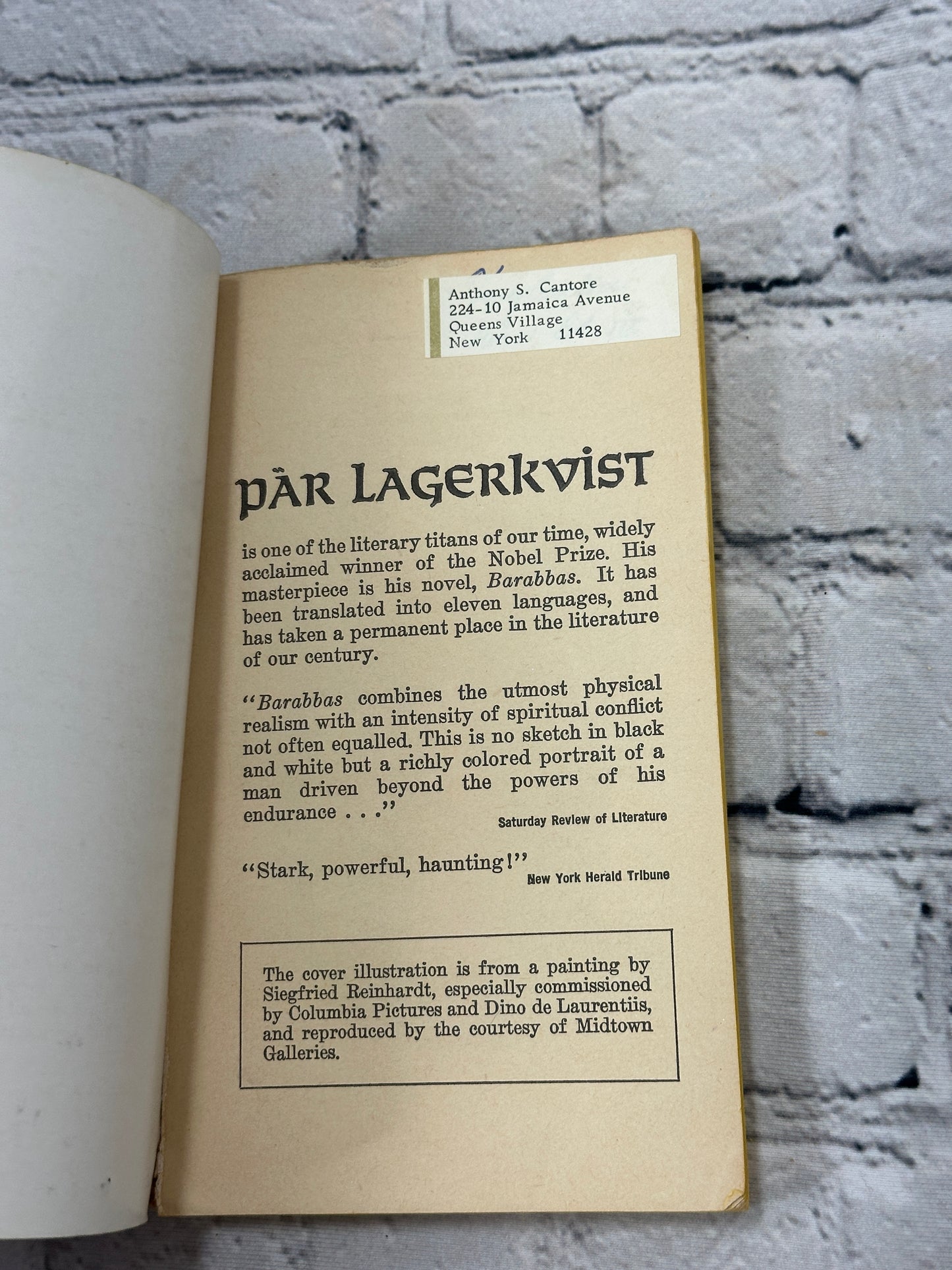 Barabbas by Par Lagerkvist [Bantam · 2nd Printing · 1962]