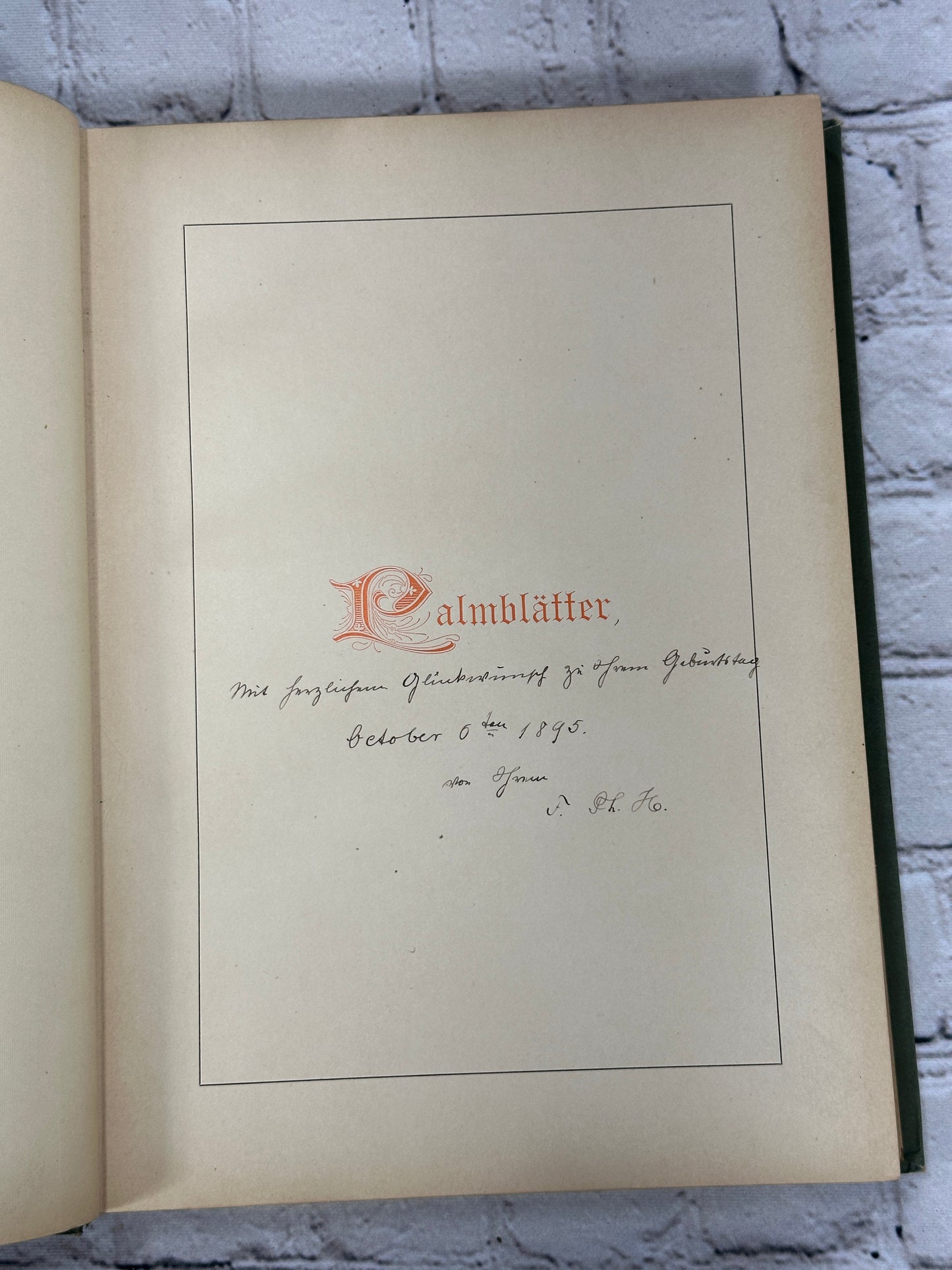 Palmblatter By Karl Gerok [Anniversary Ed. · Religious Poetry · German · 1892]