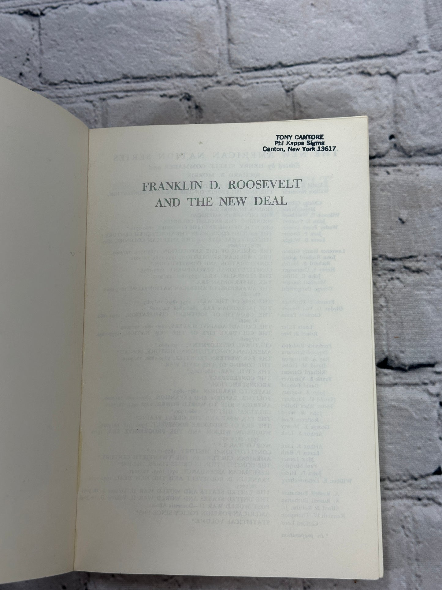 Franklin D Roosevelt and the New Deal 1932-1940 By Leuchtenburg [1963]