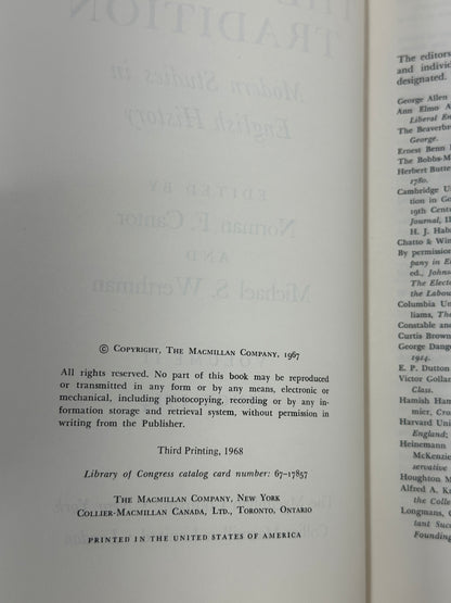 The English Tradition Modern Studies in English History Vol II Since 1714 [1968]