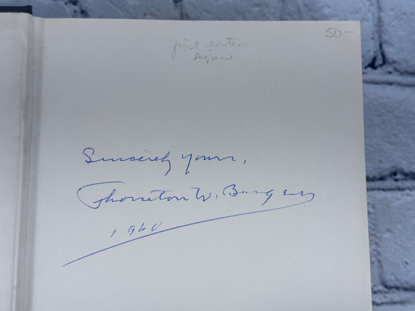 Now I Remember The Autobiography of Thornton Burgess [Signed · 1st Ed. · 1960]