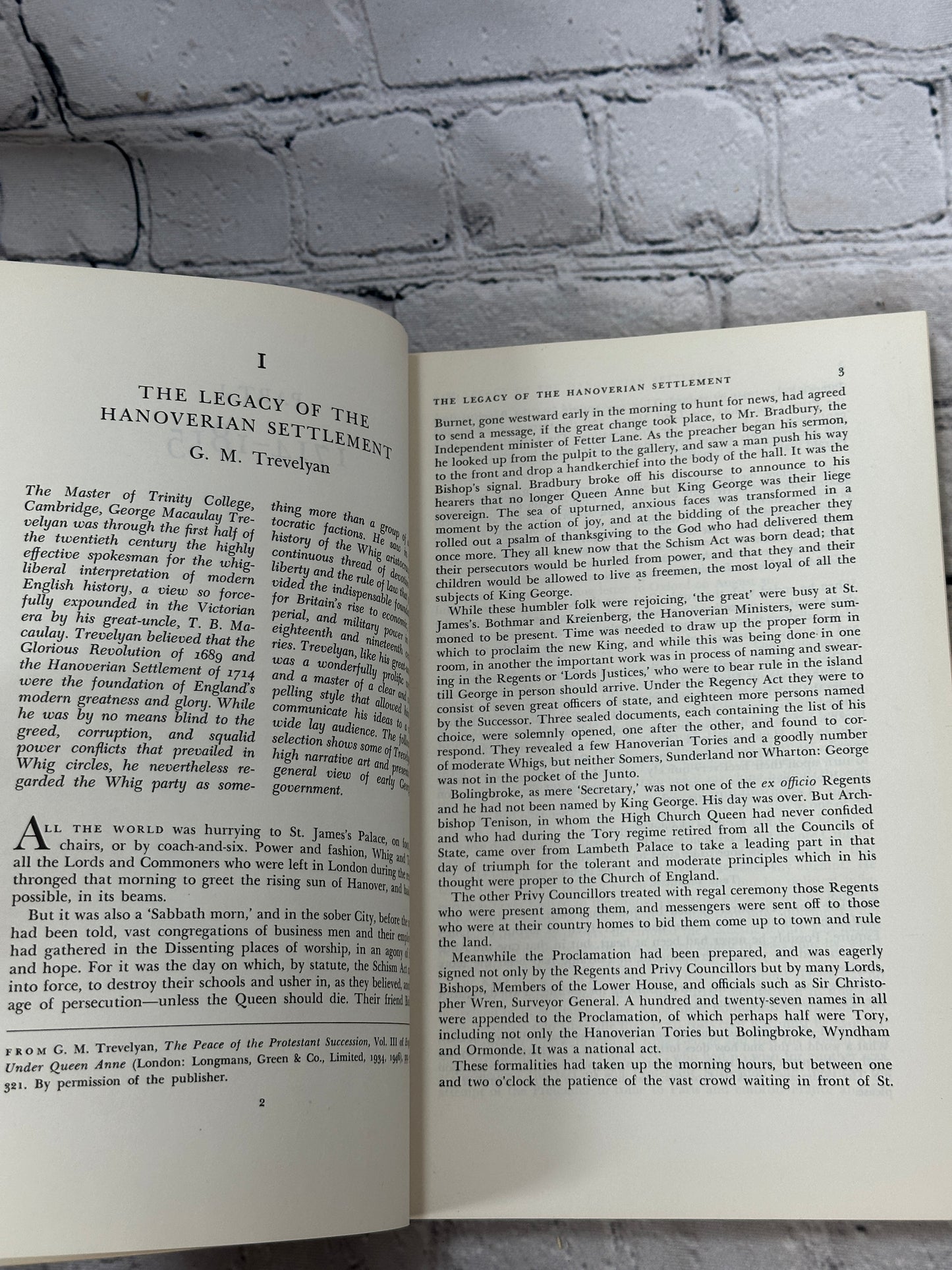 The English Tradition Modern Studies in English History Vol II Since 1714 [1968]