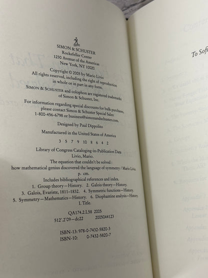 The Equation That Couldn't Be Solved by Mario Livio [2005 · Second Printing]