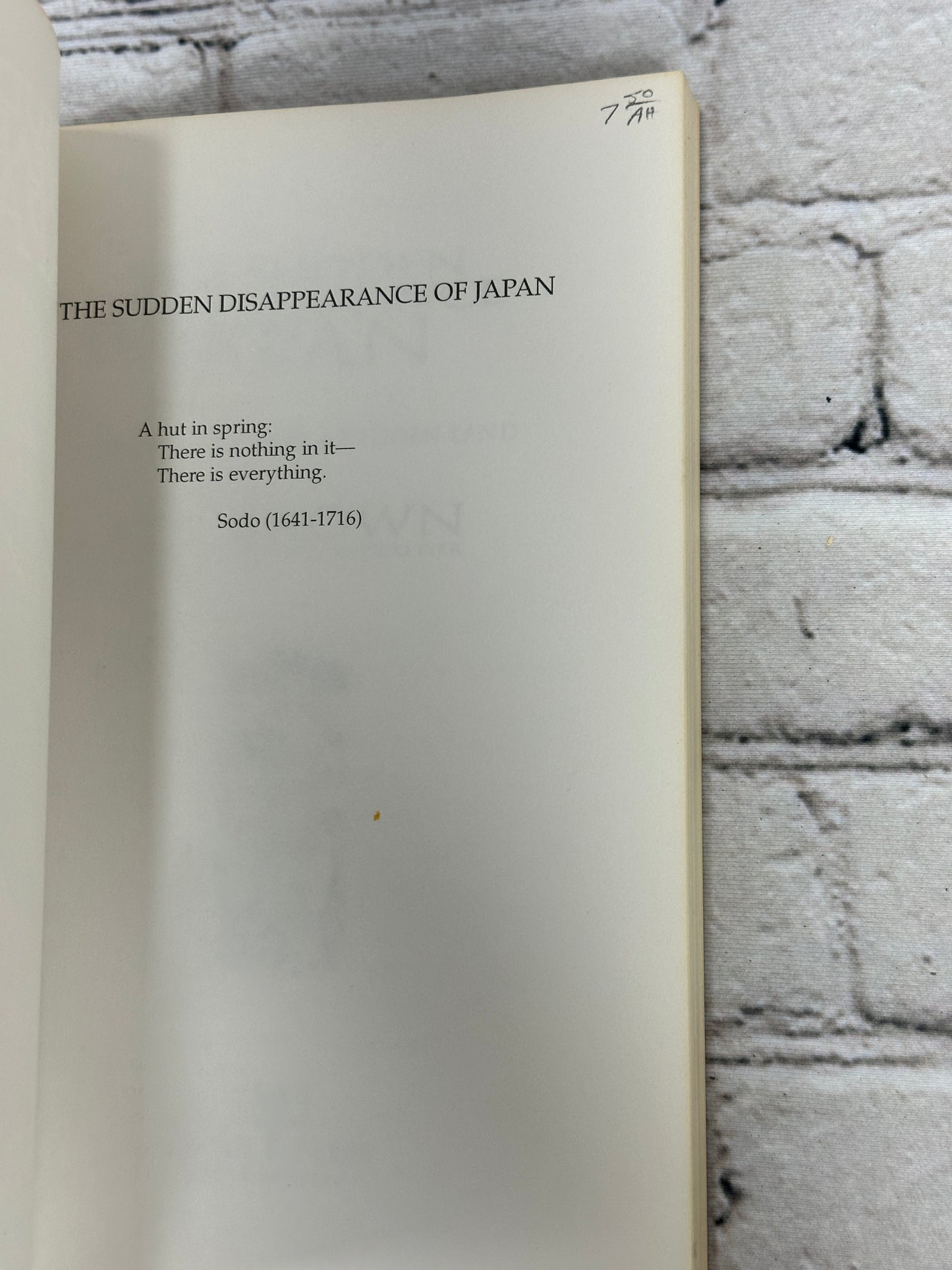 The Sudden Disappearance of Japan: Journeys Through a Hidden Land by J.D. Brown