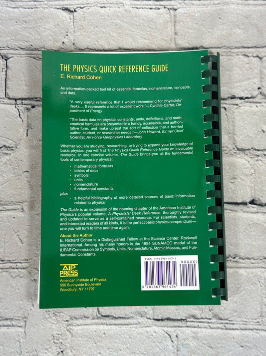 The Physics Quick Reference Guide by E.Richard Cohen [1996 · First Printing]