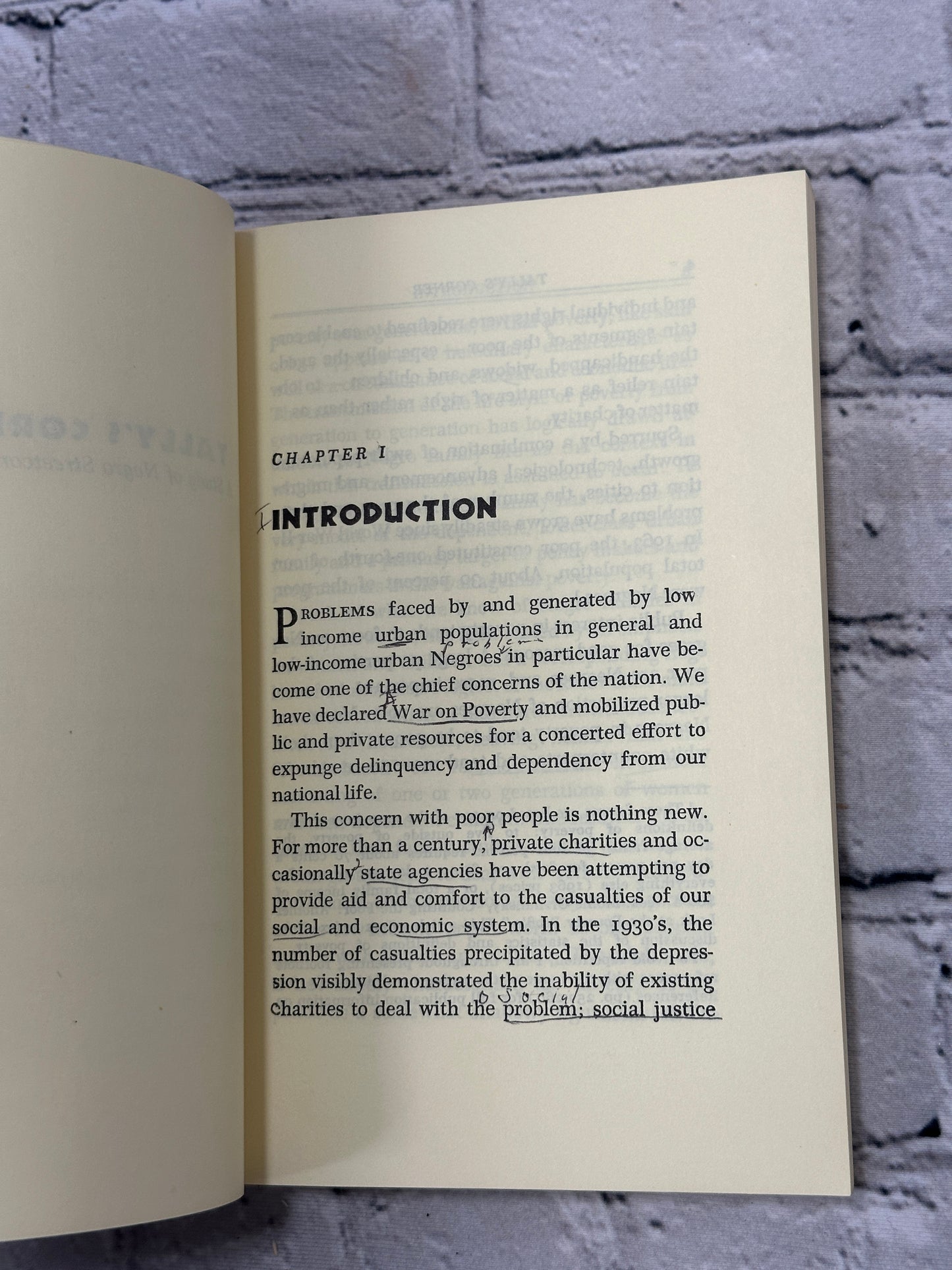 Tally's Corner: A Study of Negro Streetcorner Men by Elliot Liebow [1967]