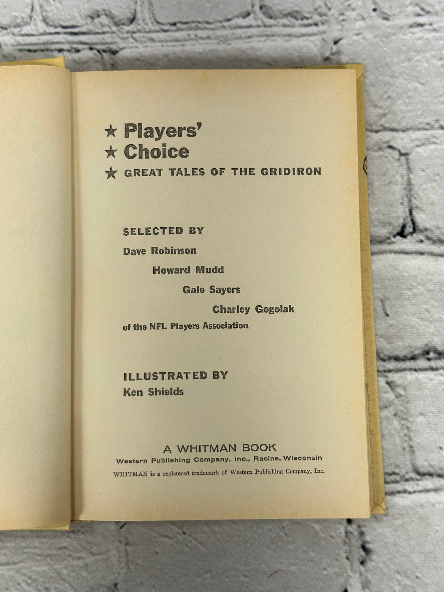 Players' Choice: Great Tales of The Gridiron By NFL Players [1969]