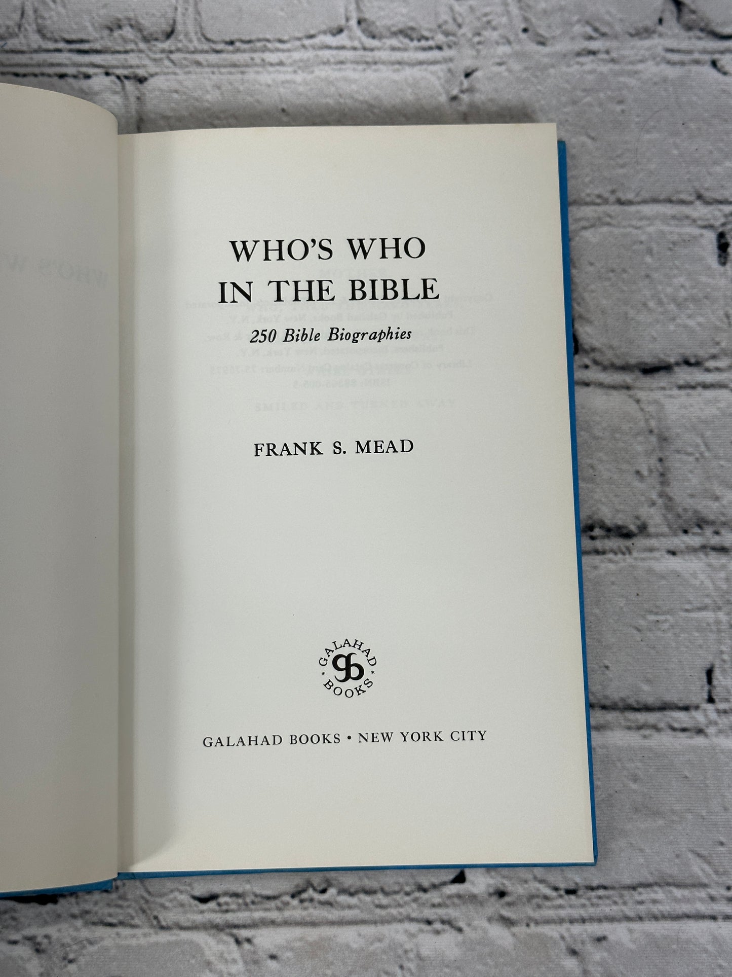 Who's Who in the Bible by Frank S. Mead [1934]