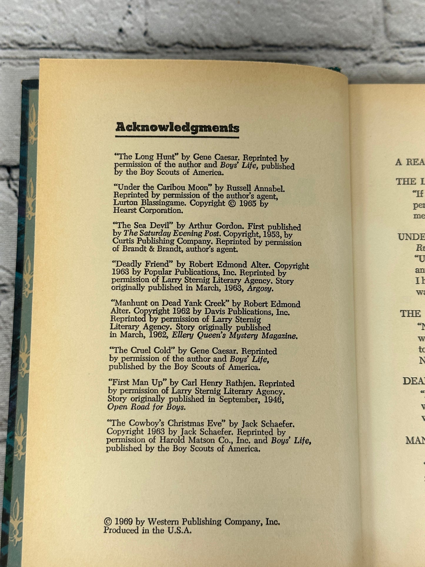 Adventure Calling Nine Great Stories of the Outdoors [1969]