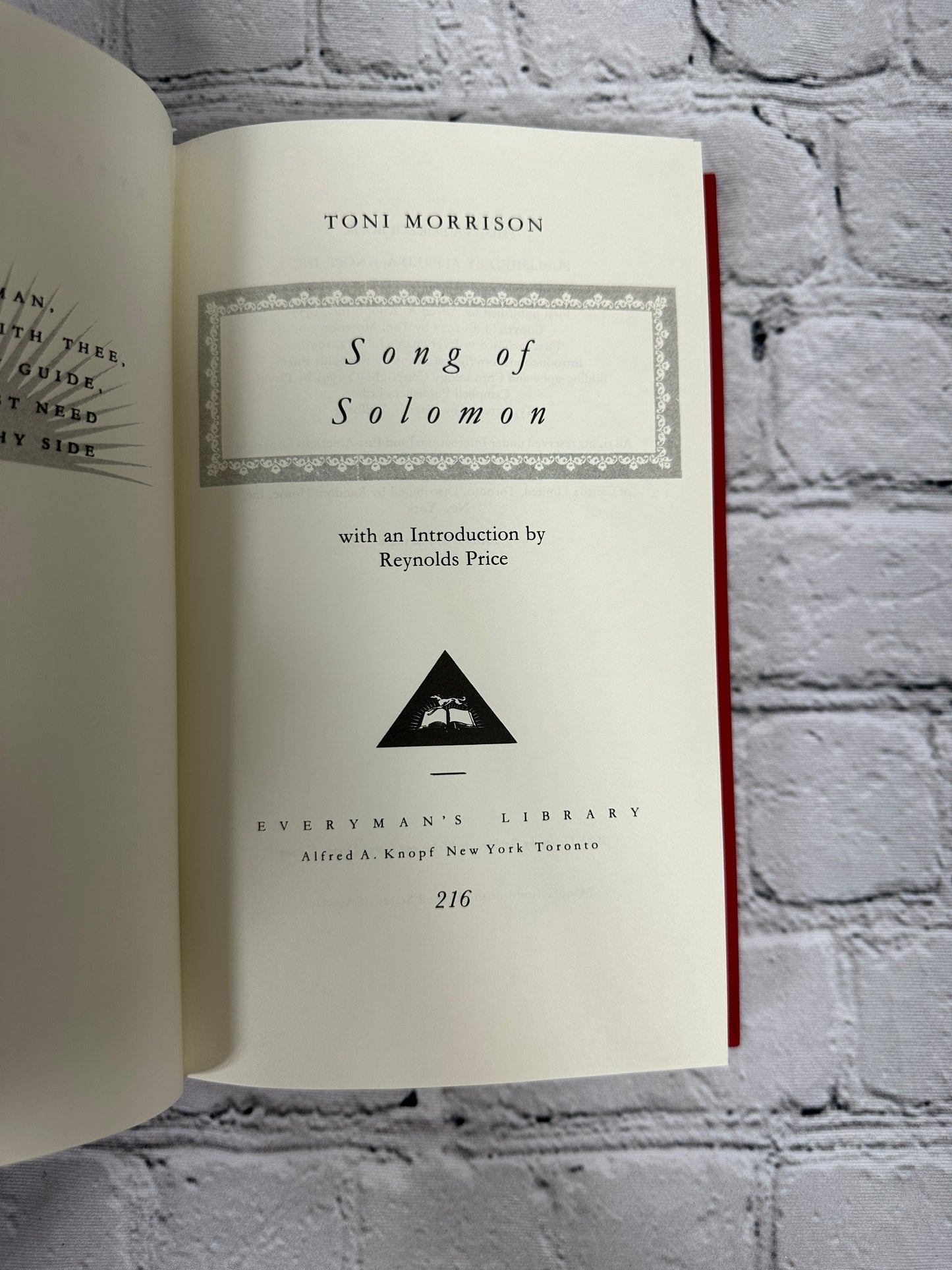 Song of Solomon  By Toni Morrison [Everyman's Library · 1995]