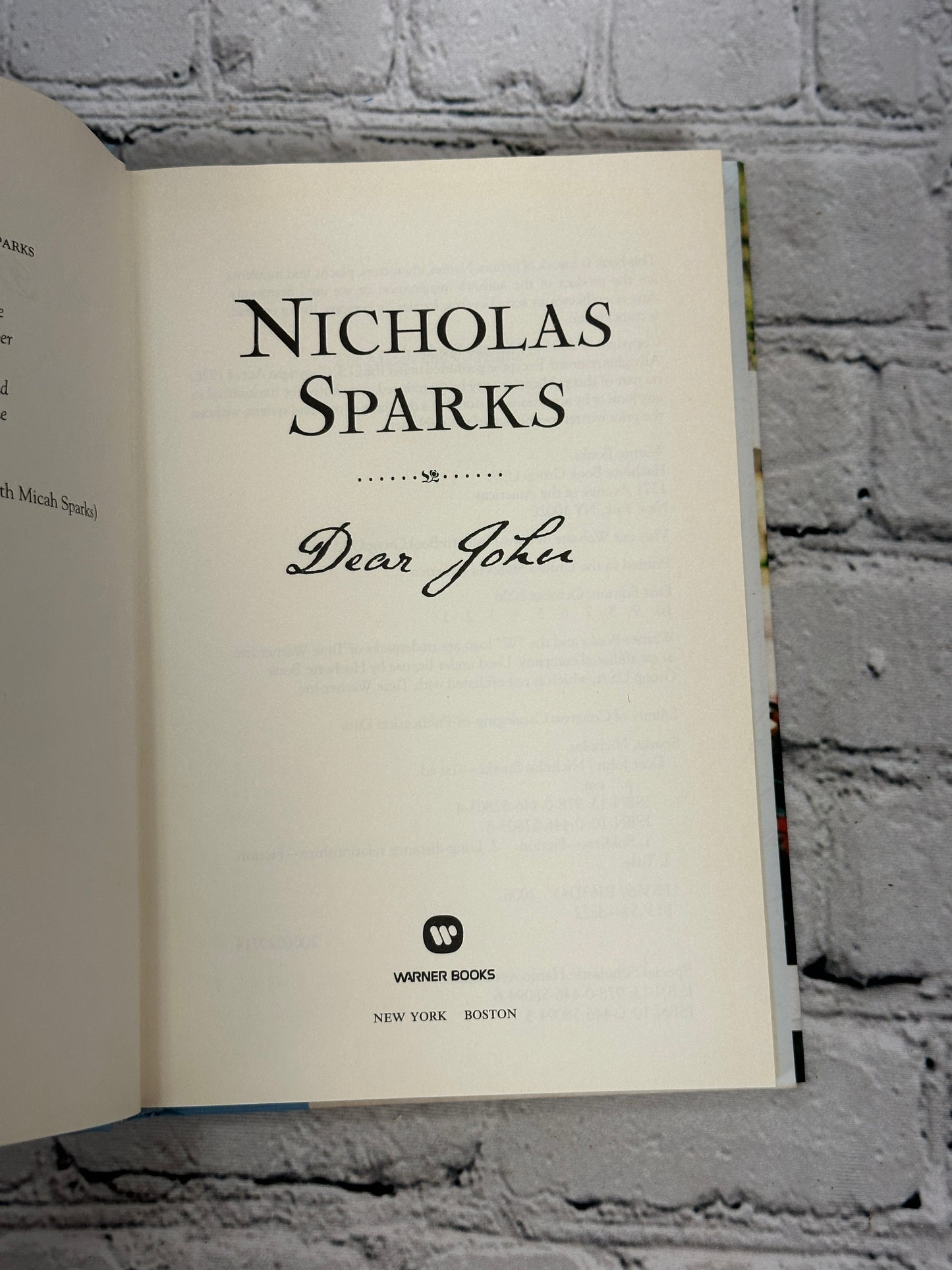 Dear John by Nicholas Sparks [2006 · First Edition]