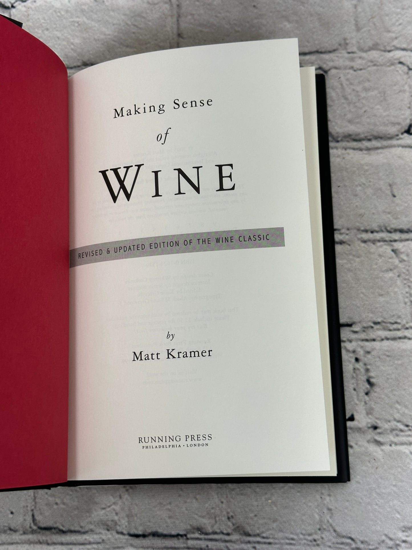 Making Sense of Wine by Kramer, Matt [2003 · First Printing]