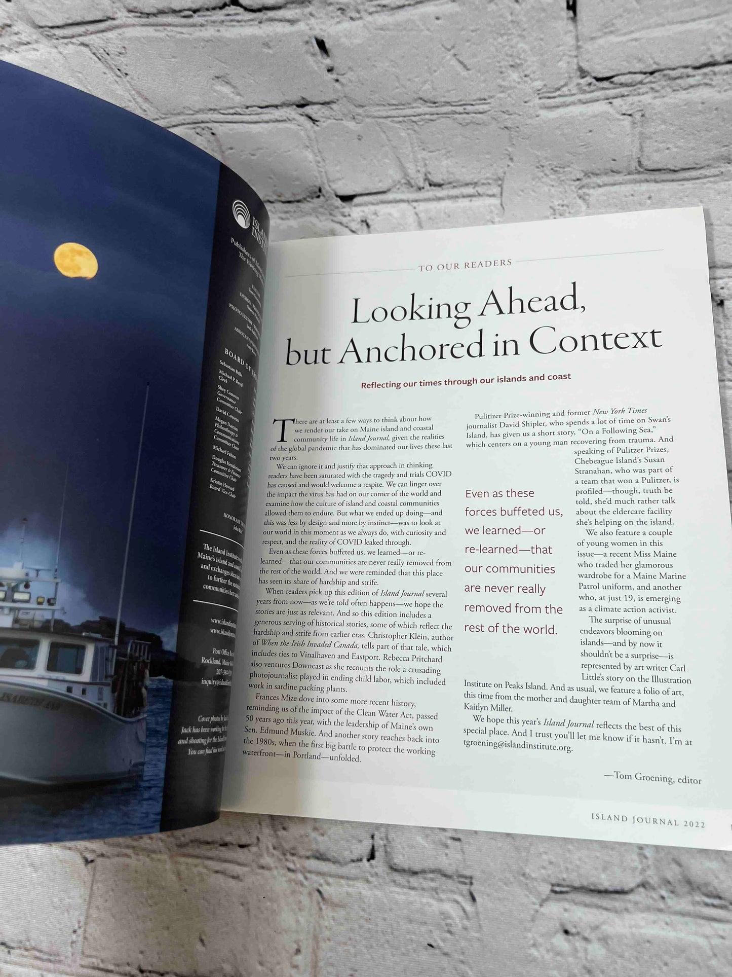 Island Journal The Annual Publication of the Island Institute Vol. 31