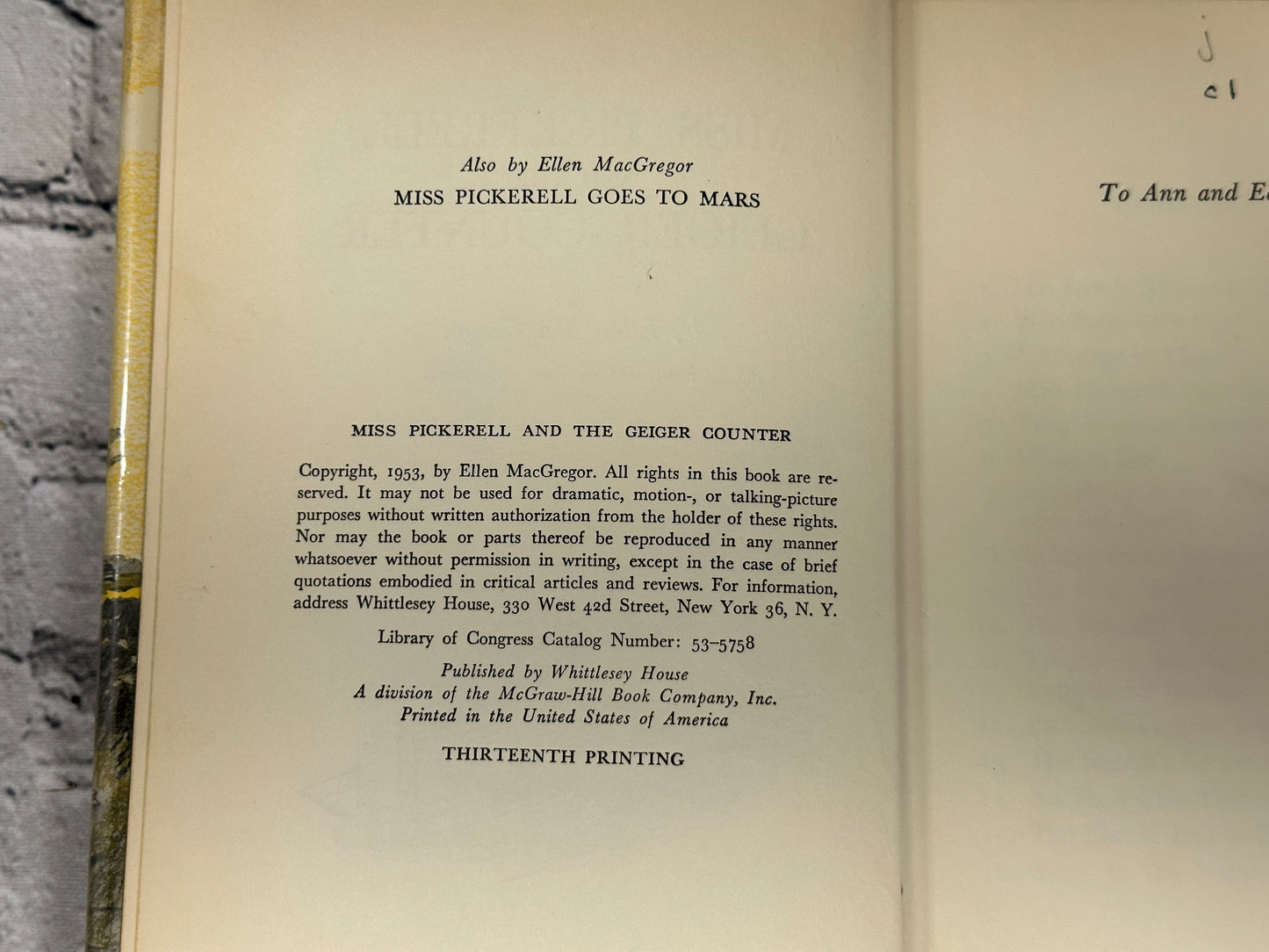 Miss Pickerell And The Geiger Counter by Ellen MacGregor [1953 · 13th Printing]